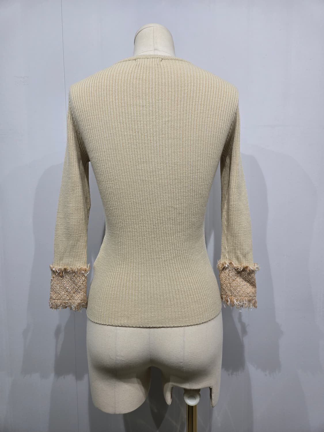 랑방 골지 니트 가디건 아이보리 여성 상품이미지2