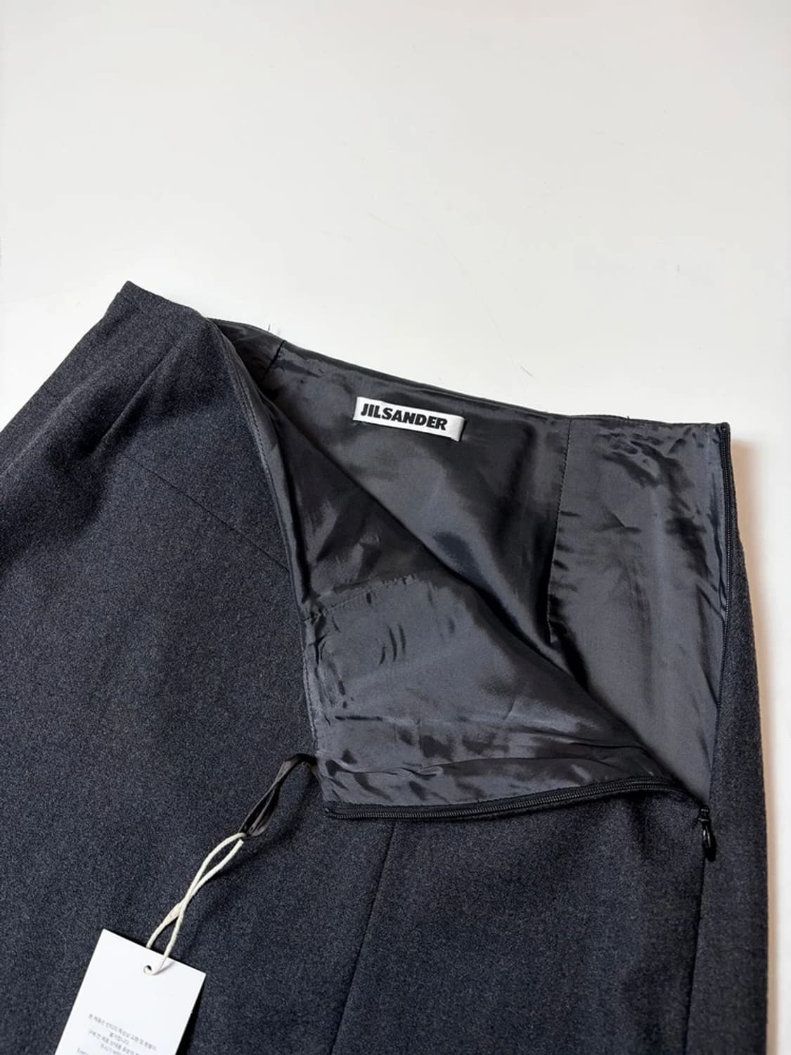 질샌더 울 블렌드 미니멀 랩 디테일 스커트 PN9427 상품이미지4