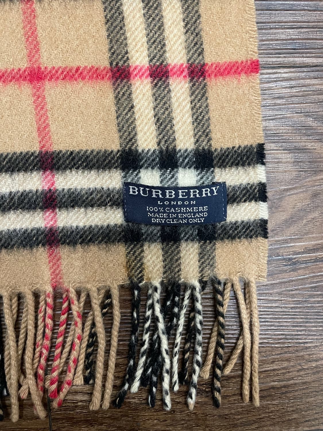 버버리 100% 캐시미어 노바체크 머플러 베이지 상품이미지3