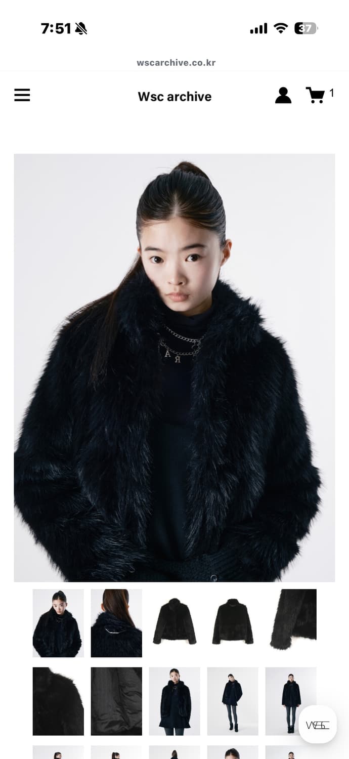 Wsc아카이브 퍼자켓 블랙 Hairy chain fur jacket 상품이미지1