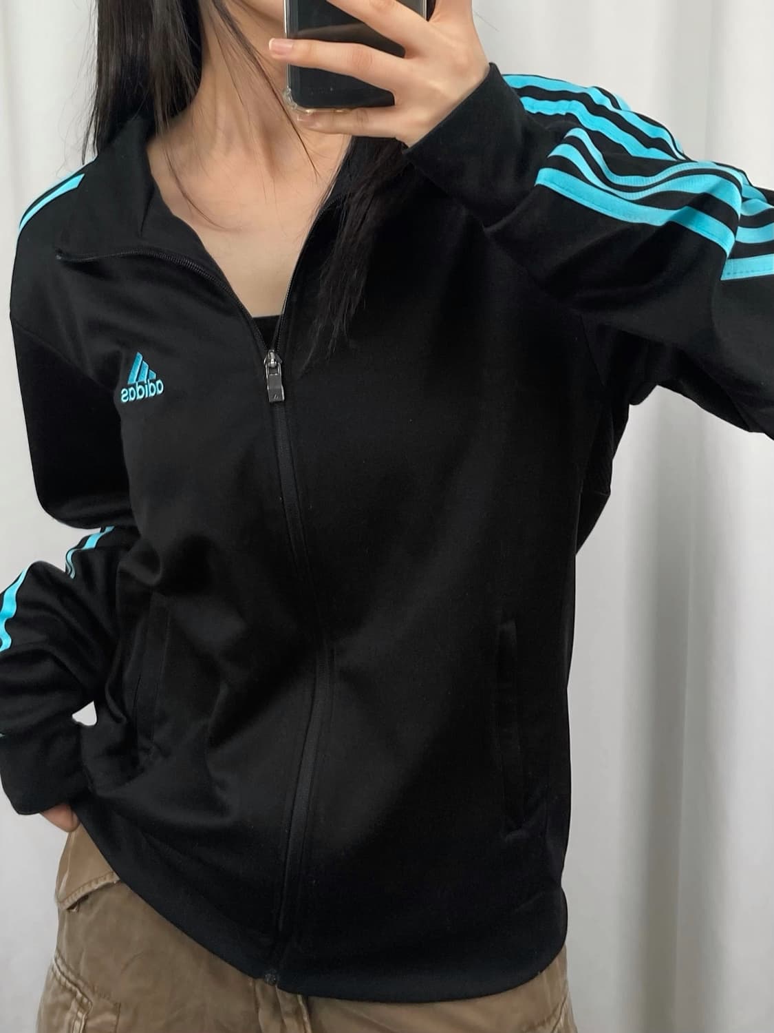 아디다스 블랙 스카이블루 트랙탑 져지 상품이미지1