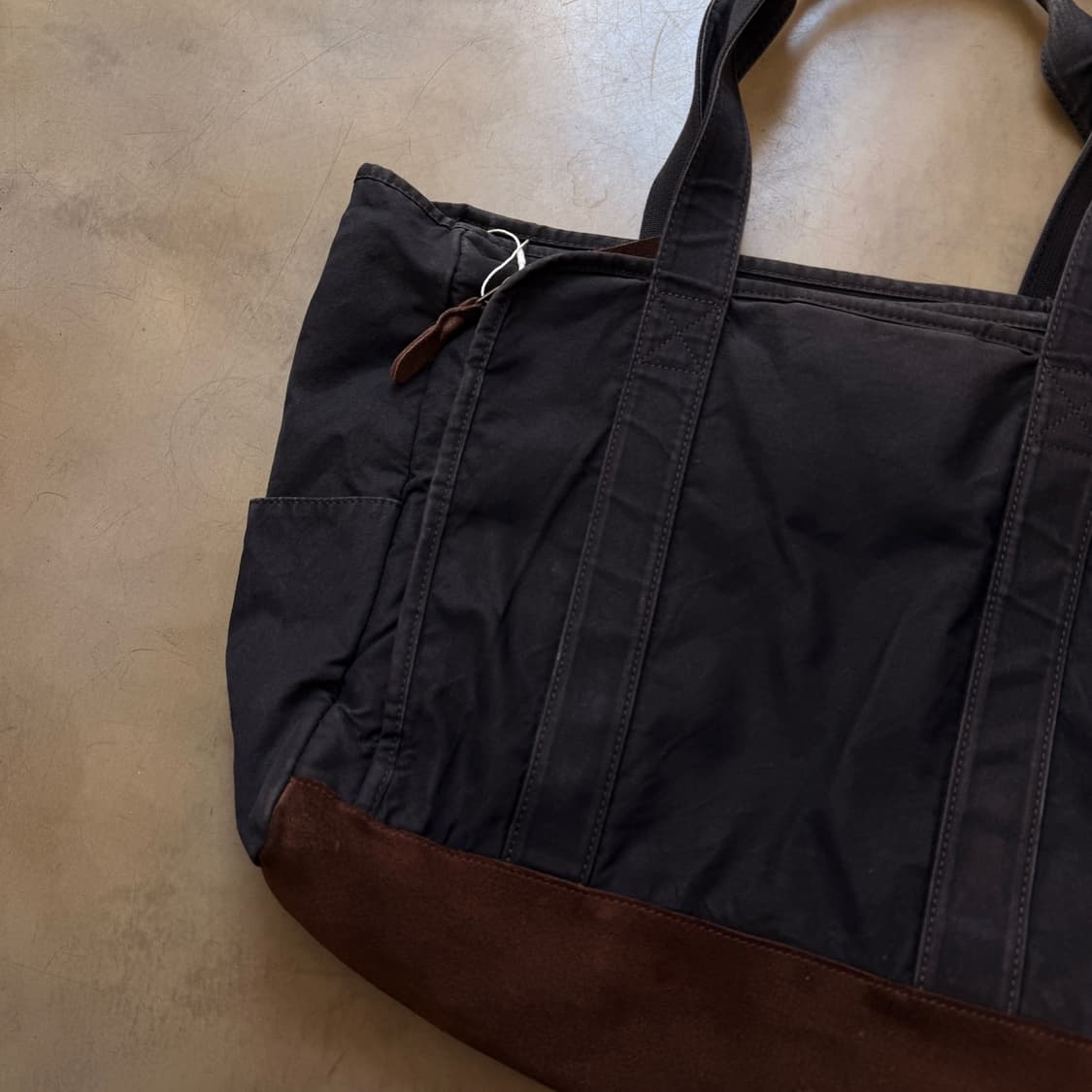 빔즈 플러스 페이딩 스웨이드 타탄체크 안감 토트백 상품이미지2