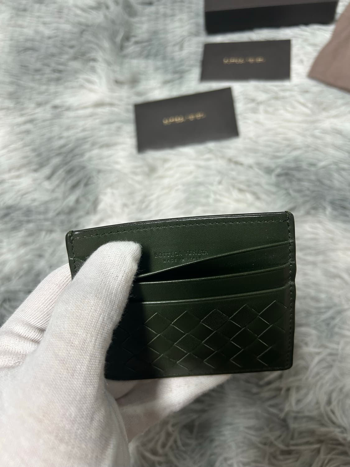 [당일발송] 보테가베네타 인트레치아토 카드지갑 딥 그린 상품이미지9