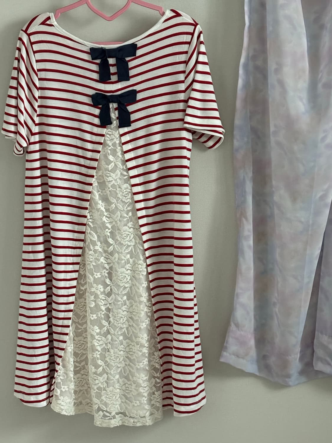 레드 단가라 레이스 티 상품이미지2