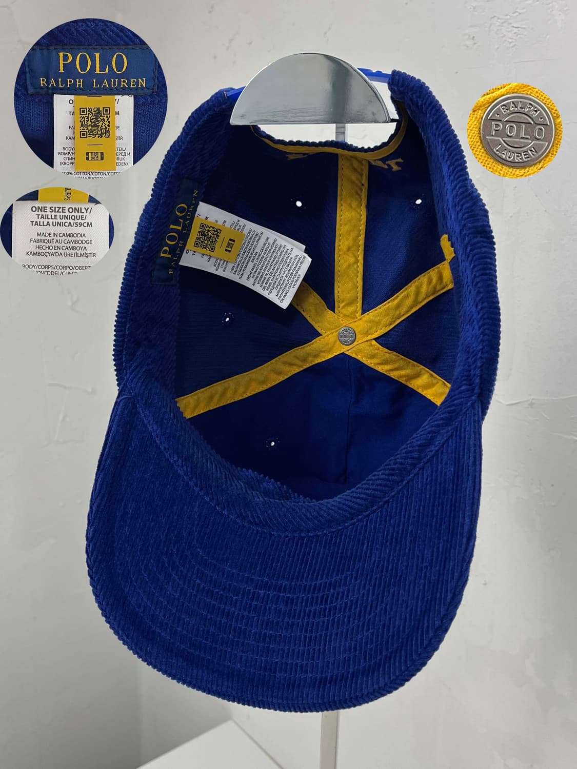 폴로 랄프로렌 로얄네이비 러버 스펠아웃 코듀로이 트러커 볼캡 모자 상품이미지7