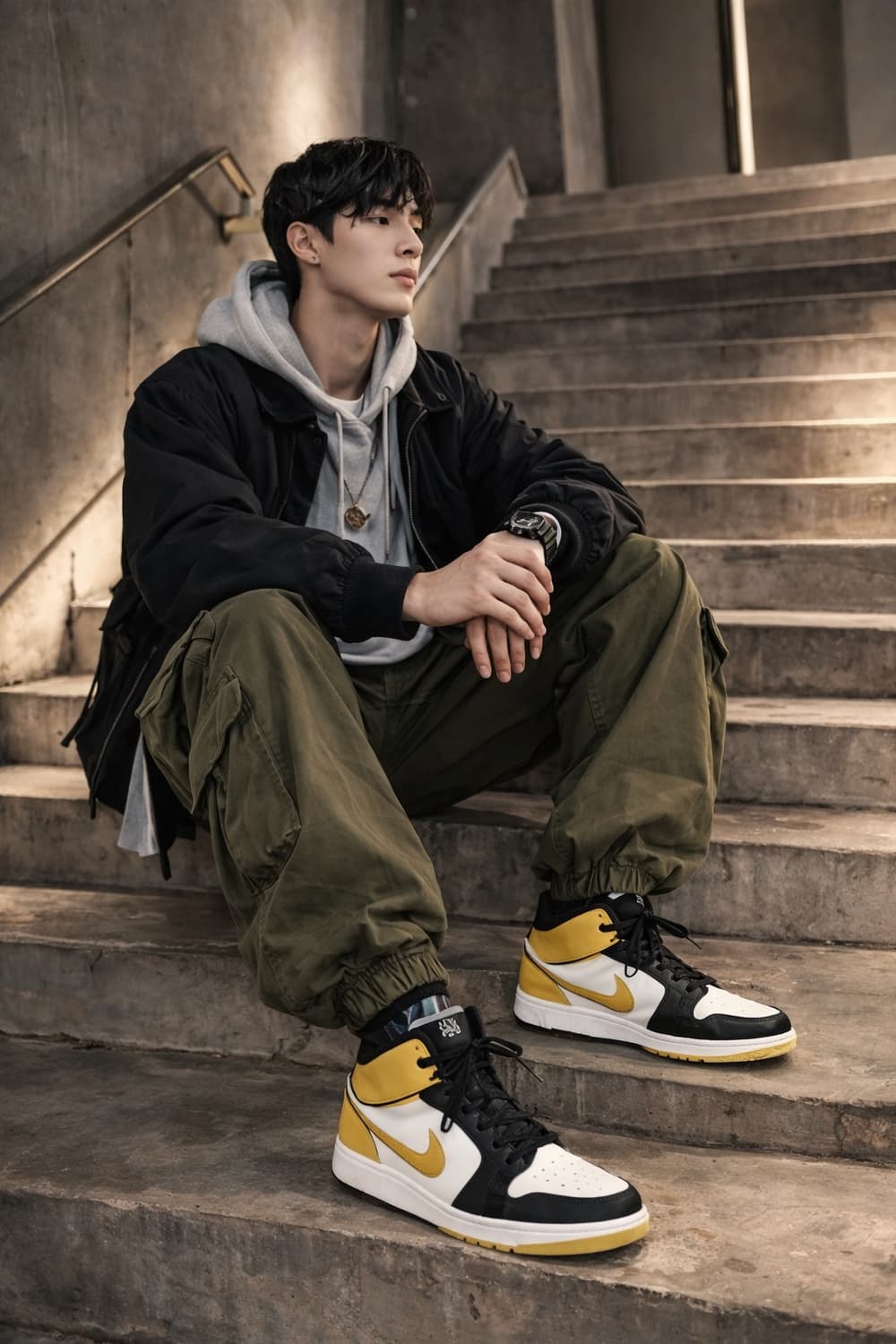 🟡 Nike Air Jordan 1 Mid ‘Taxi’ (블랙/오프화이 상품이미지1