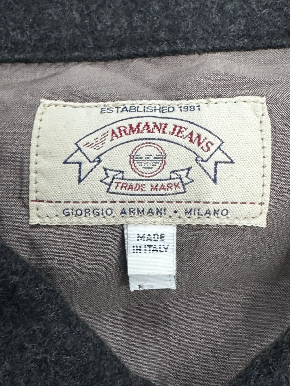 90s Armani jeans 울 트러커 자켓 XL 상품이미지6