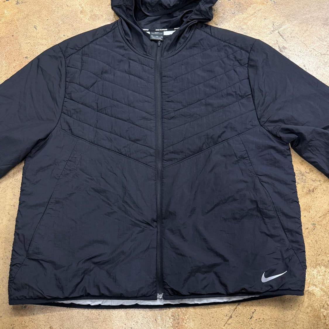 [정품/2XL] 나이키 블랙 후드 퀼팅 바람막이 자켓 b12 상품이미지3