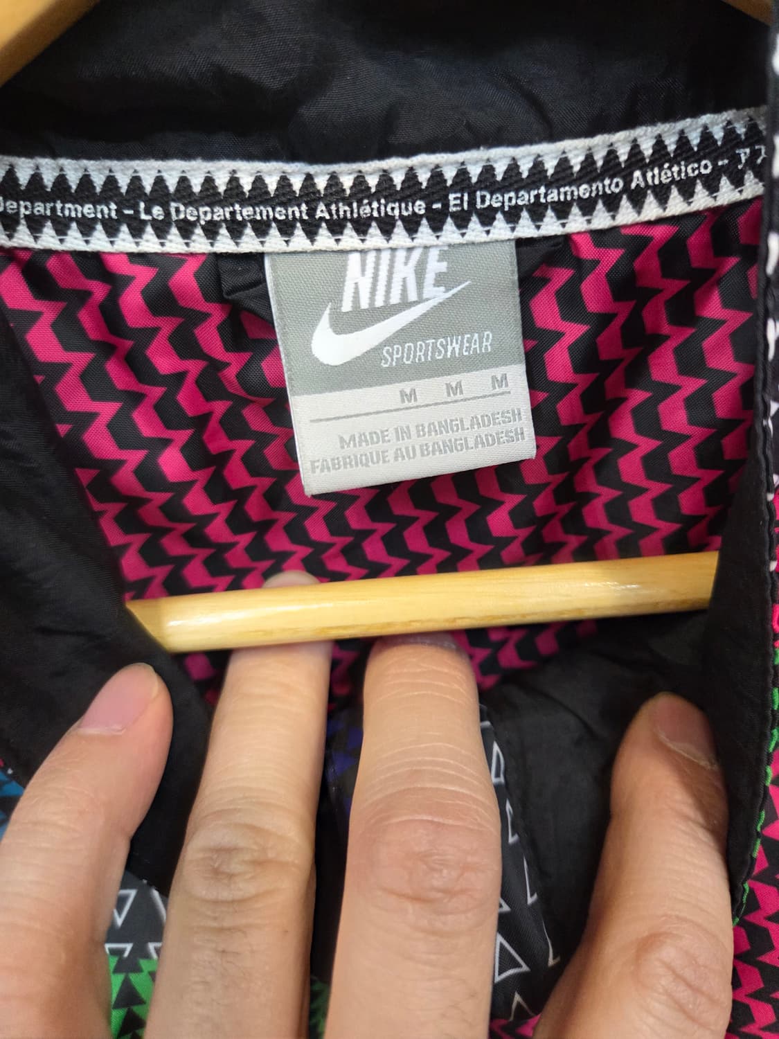 나이키 올드스쿨 빈티지 기하학 컬러블록 바람막이 자켓 M L 상품이미지3