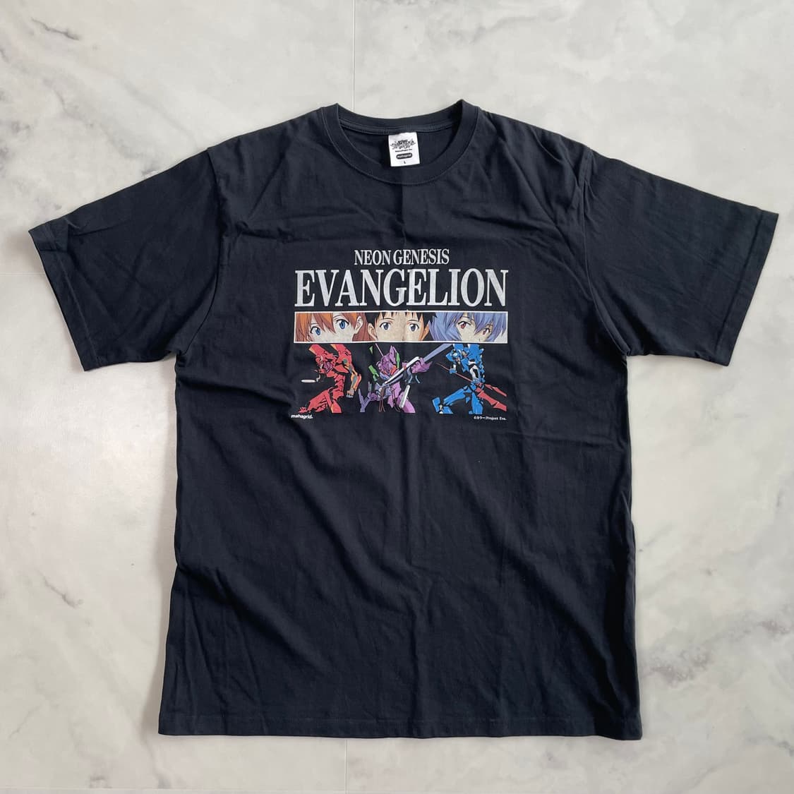 마하그리드 에반게리온 반팔 티셔츠 블랙 L사이즈 상품이미지1
