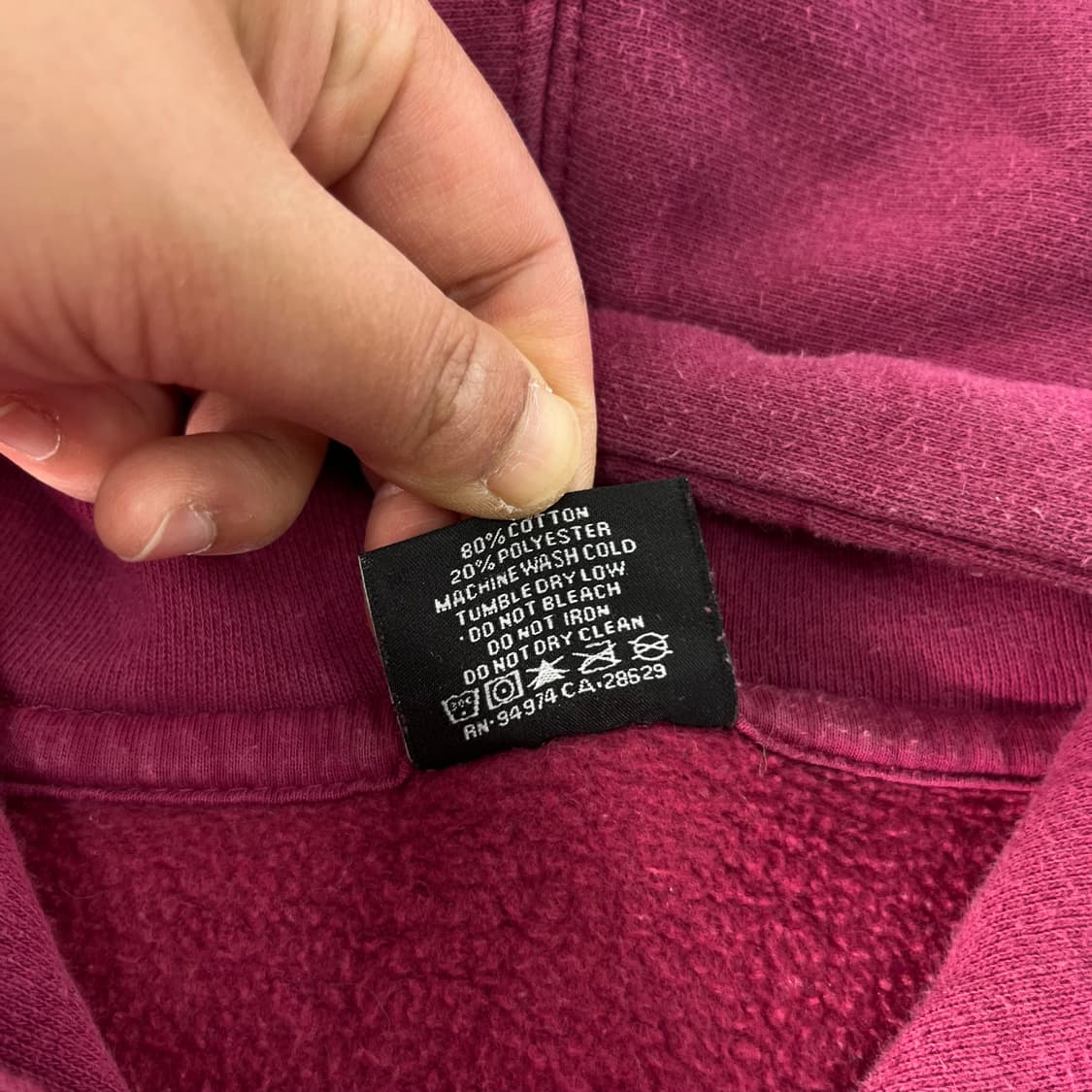 105 스투시 베이직로고 핑크 후드티 상품이미지5