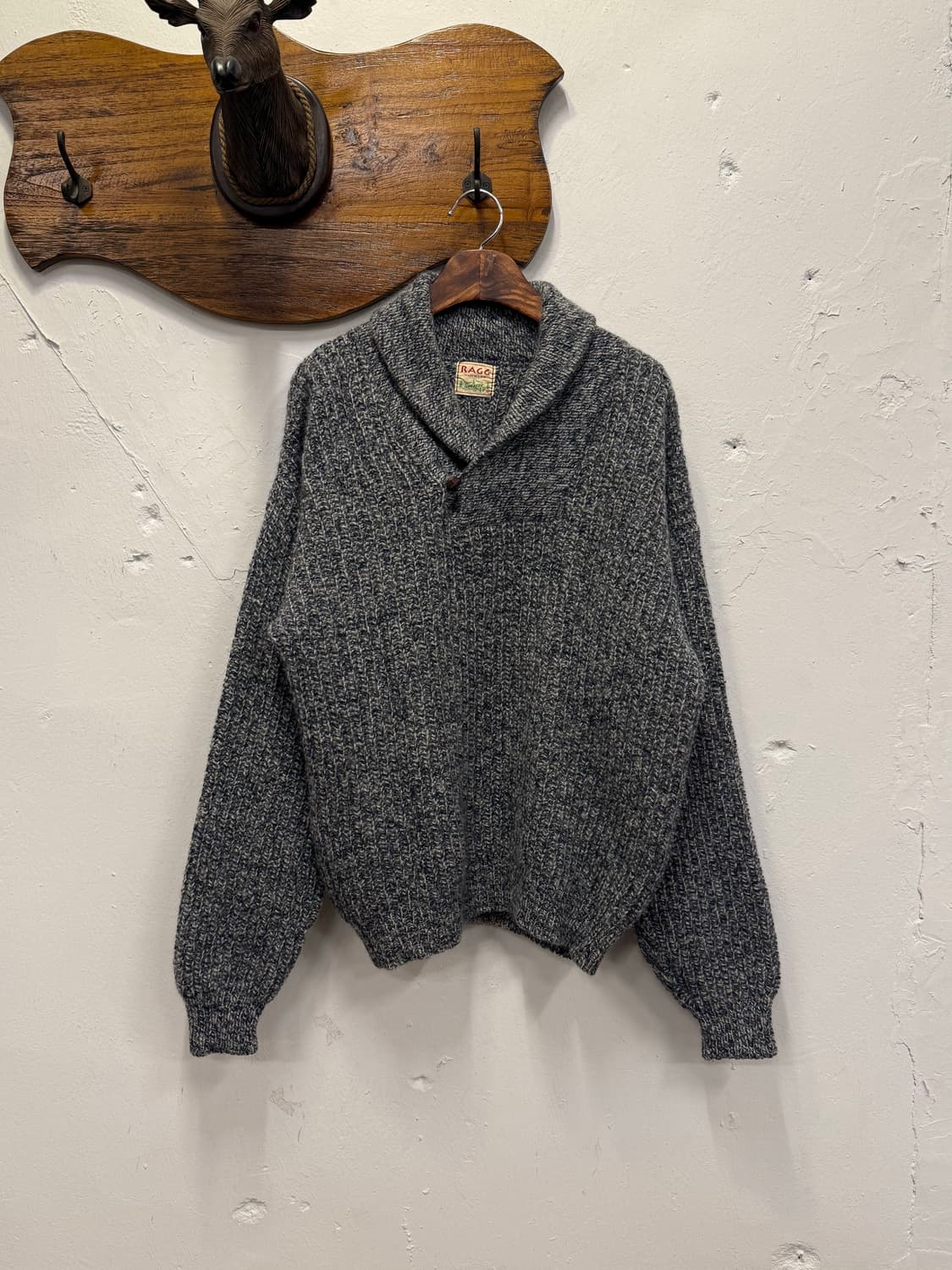 L) 90s RAGG U.S.A. Shawl Collar Pullover 상품이미지1