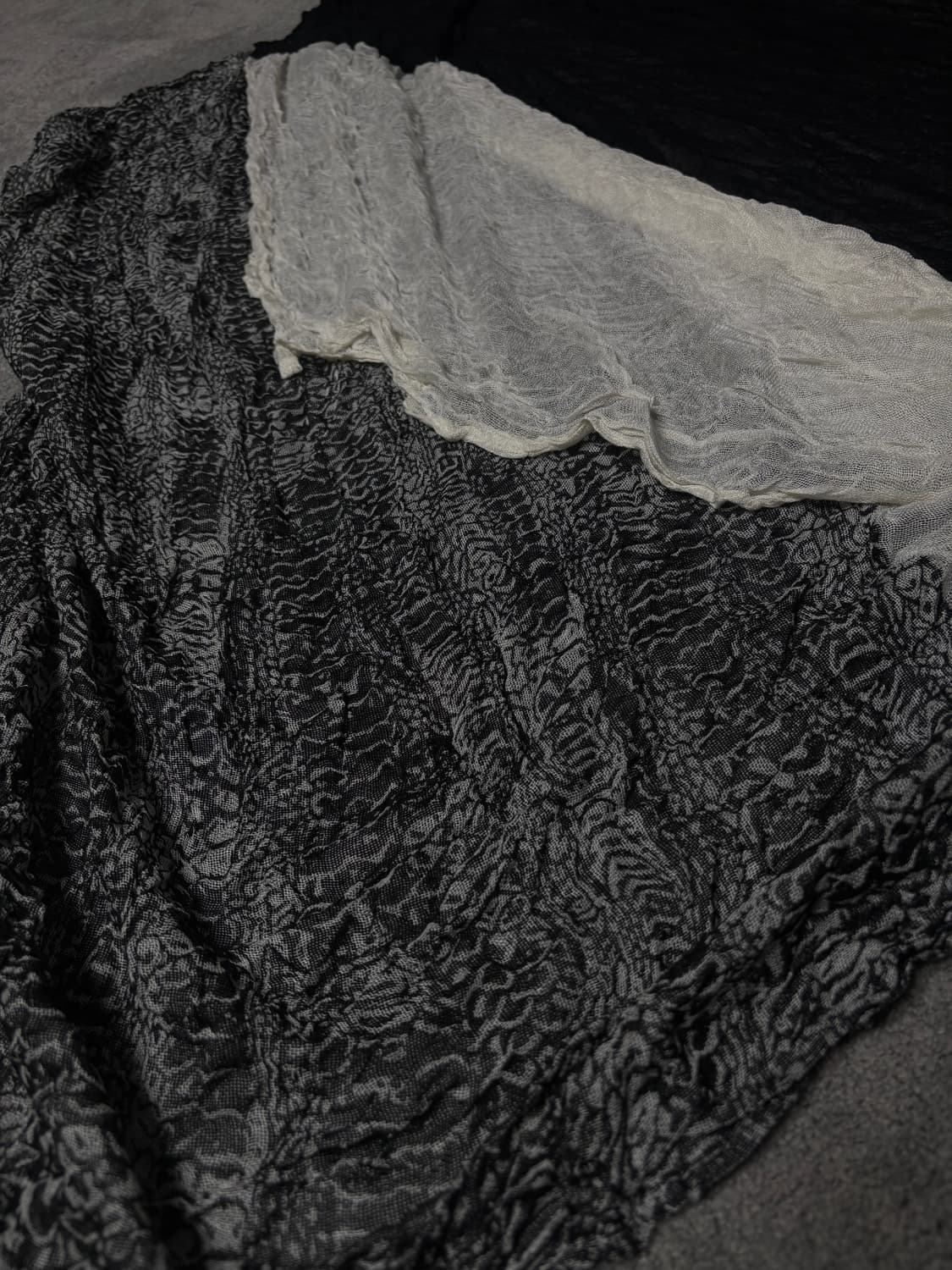 Vintage v-kei punk mood layerd scarf 상품이미지2