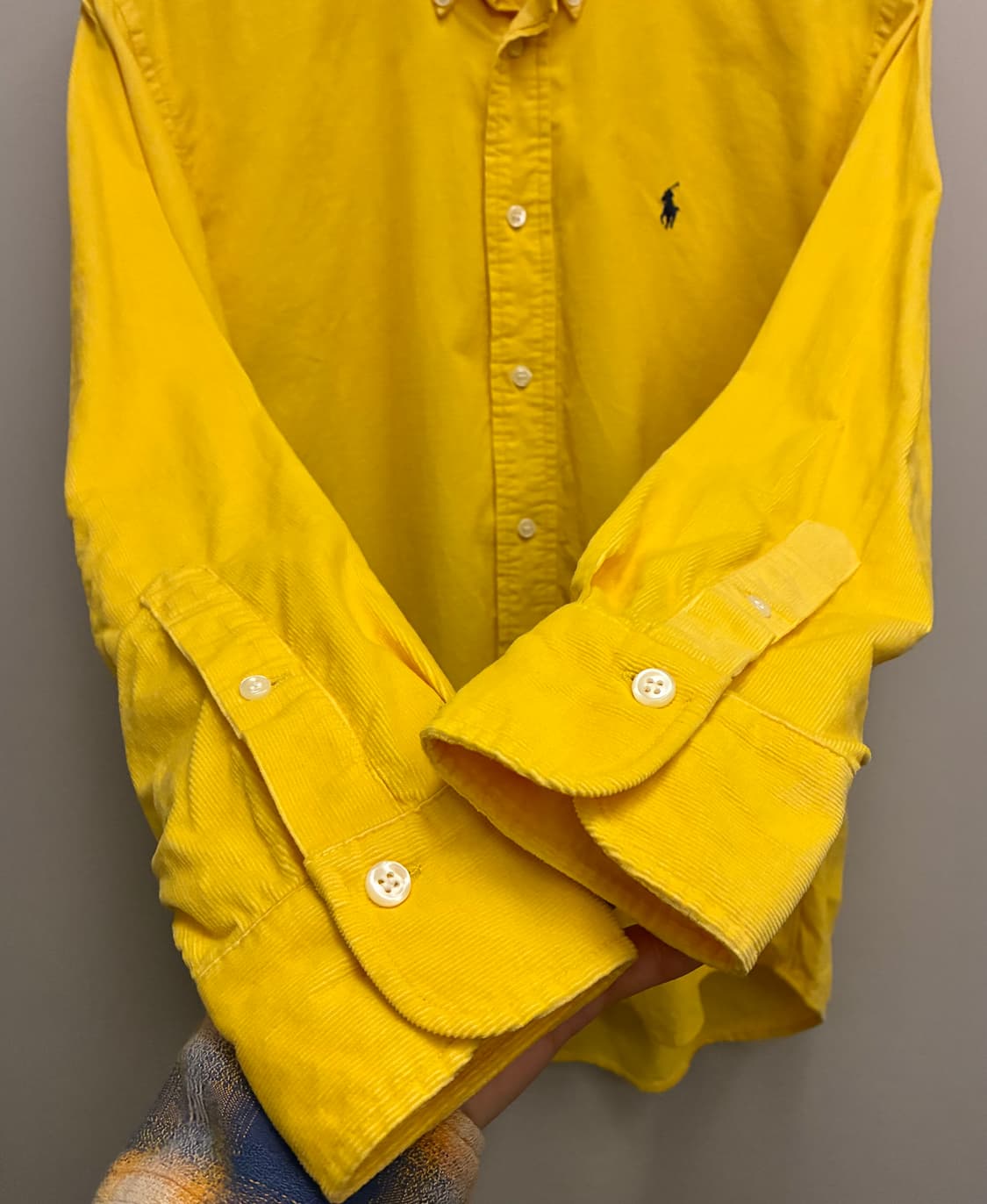 (M~L)00s 폴로랄프로렌 코튼 버튼다운 코듀로이 셔츠 옐로우 상품이미지4