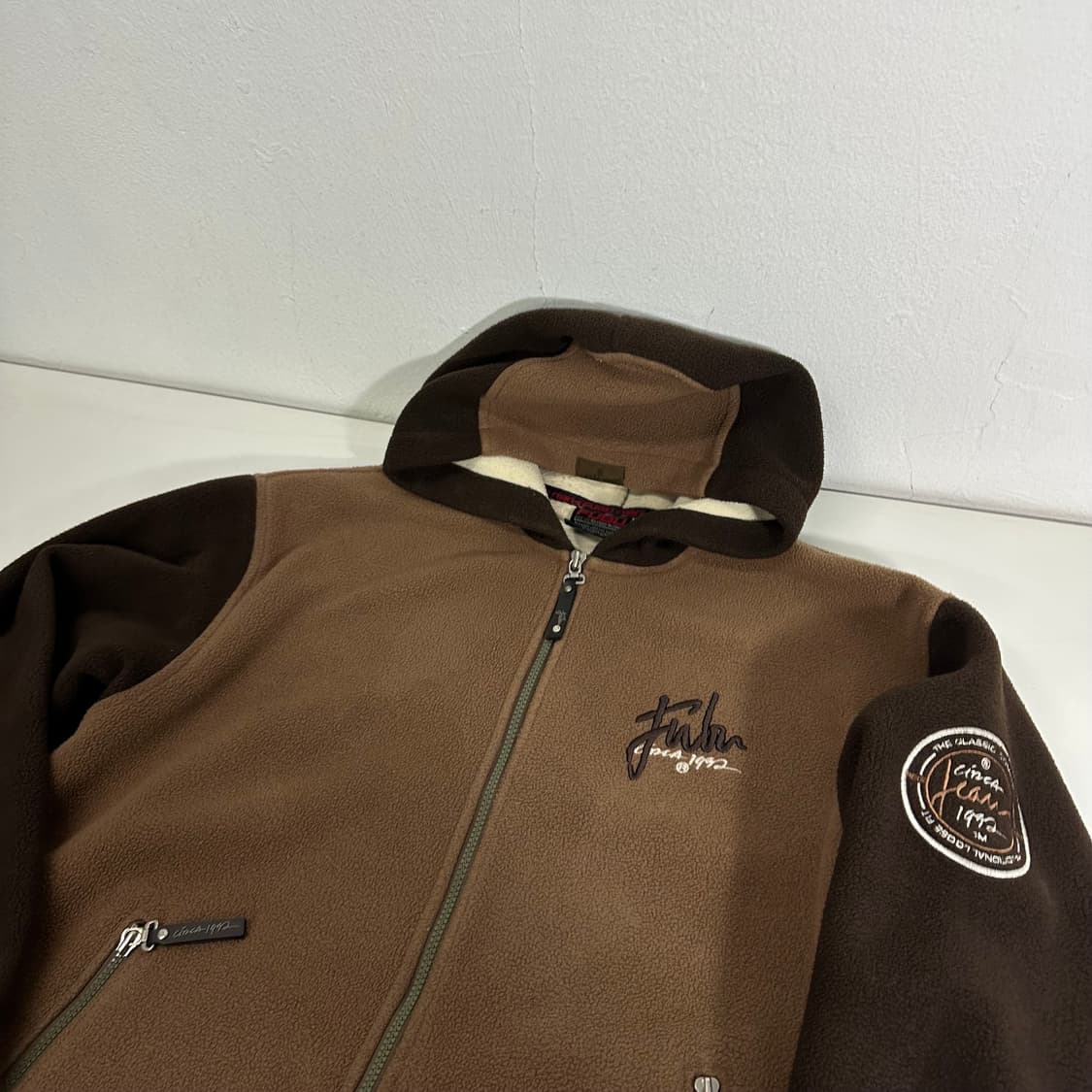 95 FUBU 푸부 브라운 후리스 후드집업 상품이미지1