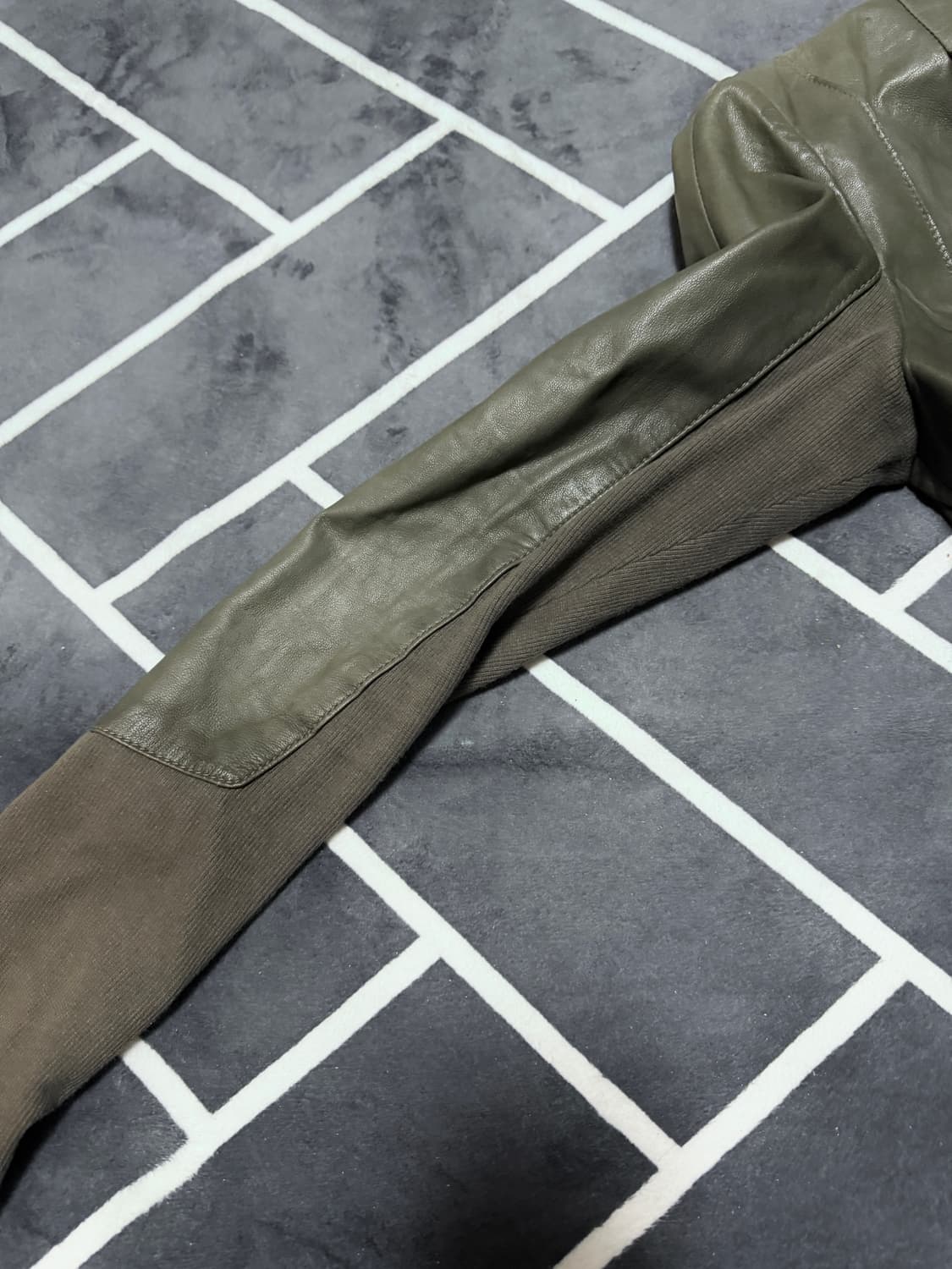 큐빈 큐빈티지 릭오웬스깔 릭깔 사선 레더 가죽 자켓 상품이미지7