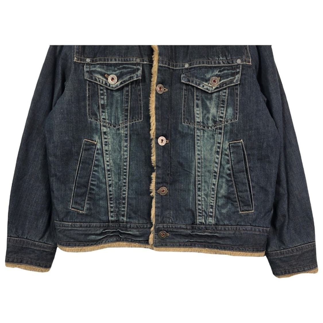 언더우드 빈티지 쉐르파 양털 데님 트러커 자켓 M 상품이미지4