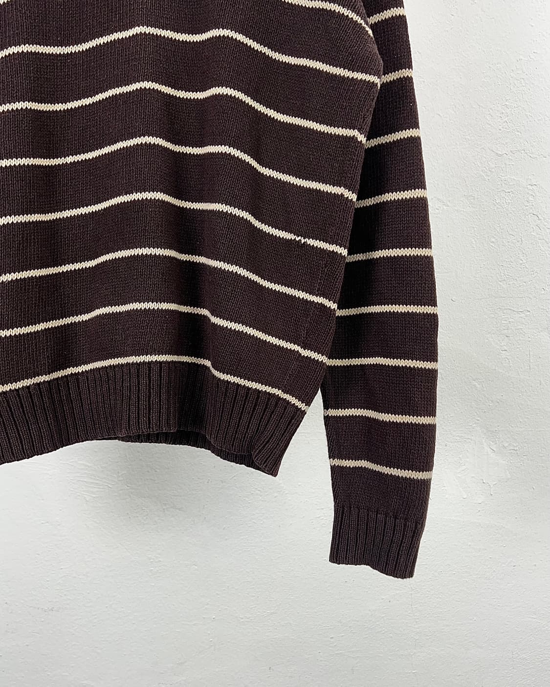 폴로 랄프로렌 브라운 스트라이프 라운드 코튼 니트 상품이미지5