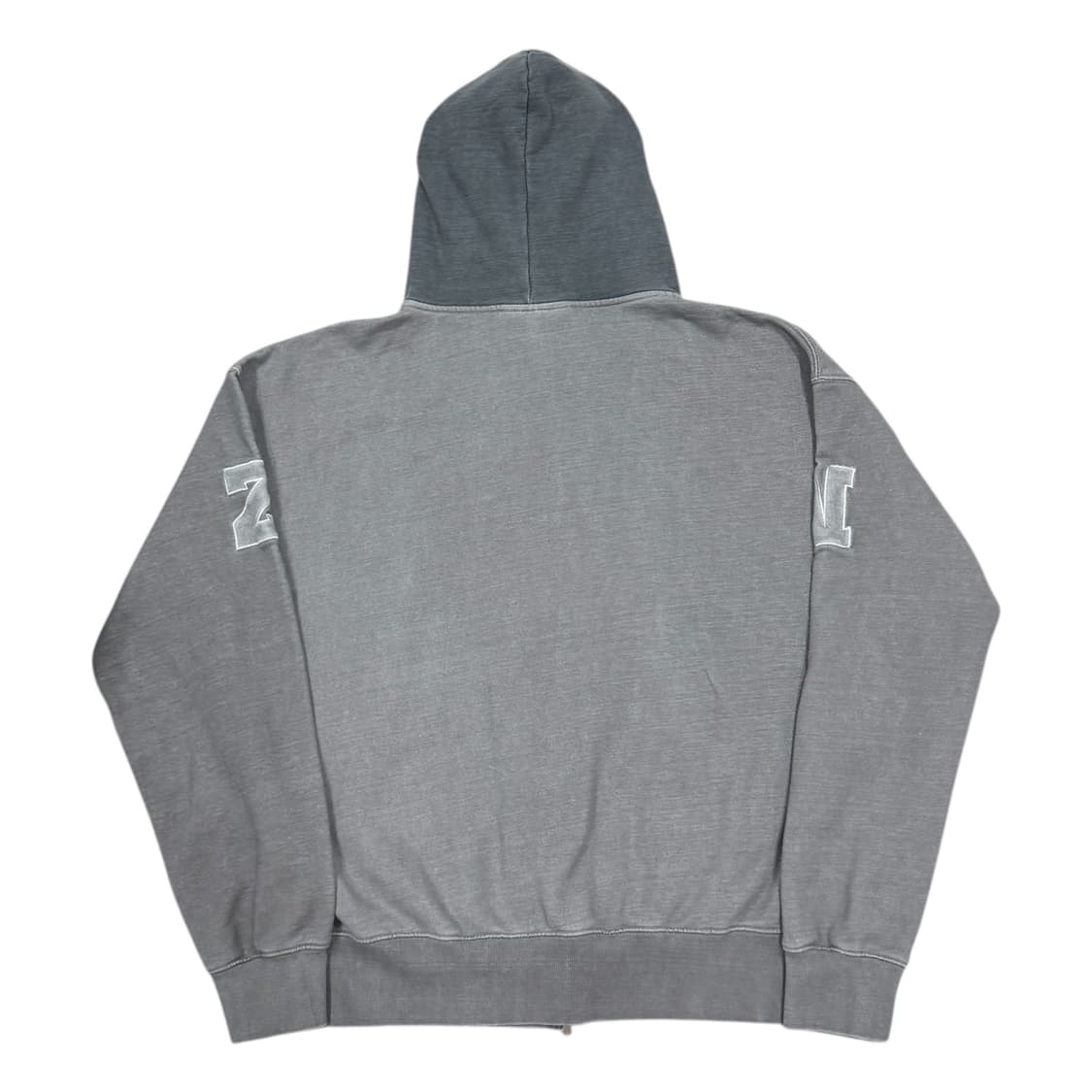 나인제트 피그먼트 아플리케 후드집업 자켓 그레이 2XL 상품이미지3