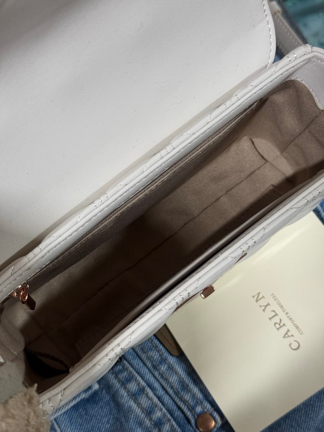 칼린 CARLYN 퀼팅 숄더백 화이트 상품이미지8