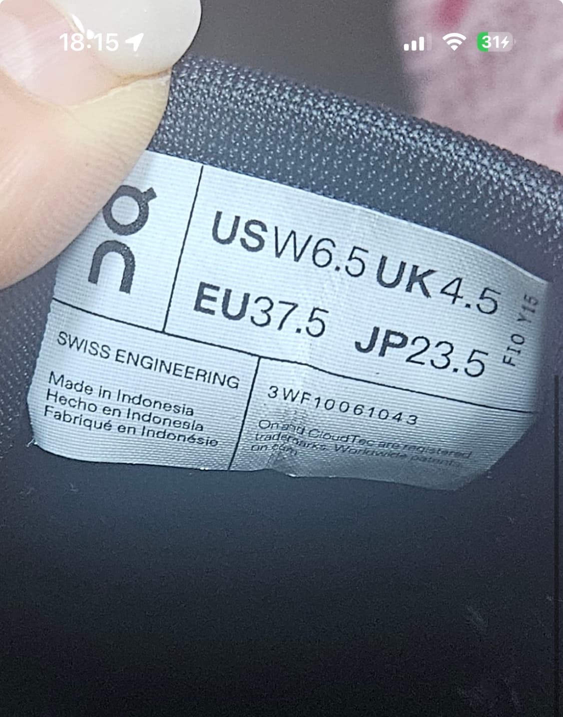 on running cloud6 온 러닝 클라우드6 eu37.5 235 상품이미지8