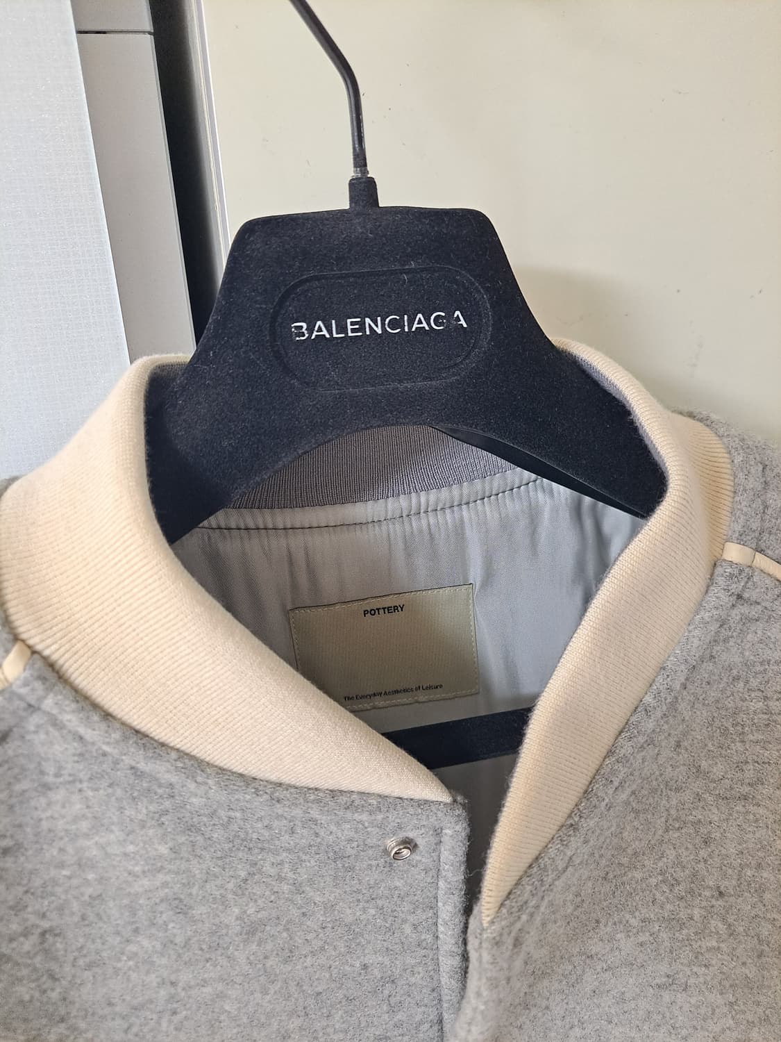 POTTERY 포터리 - 멜튼울 레더스티치 바시티 점퍼 105 - 110 상품이미지4