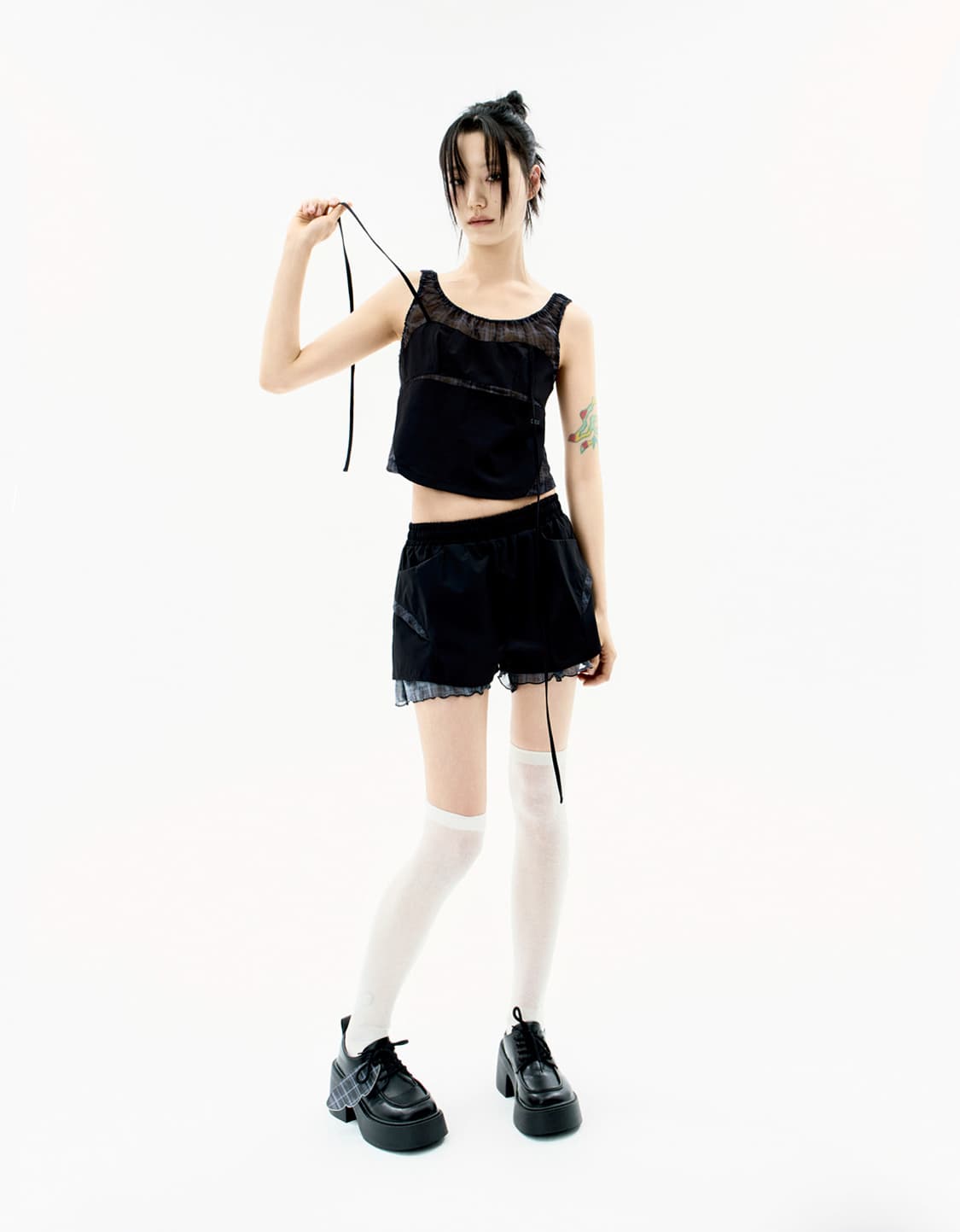 OJOS Reversible Plaid Track Shorts 상품이미지2