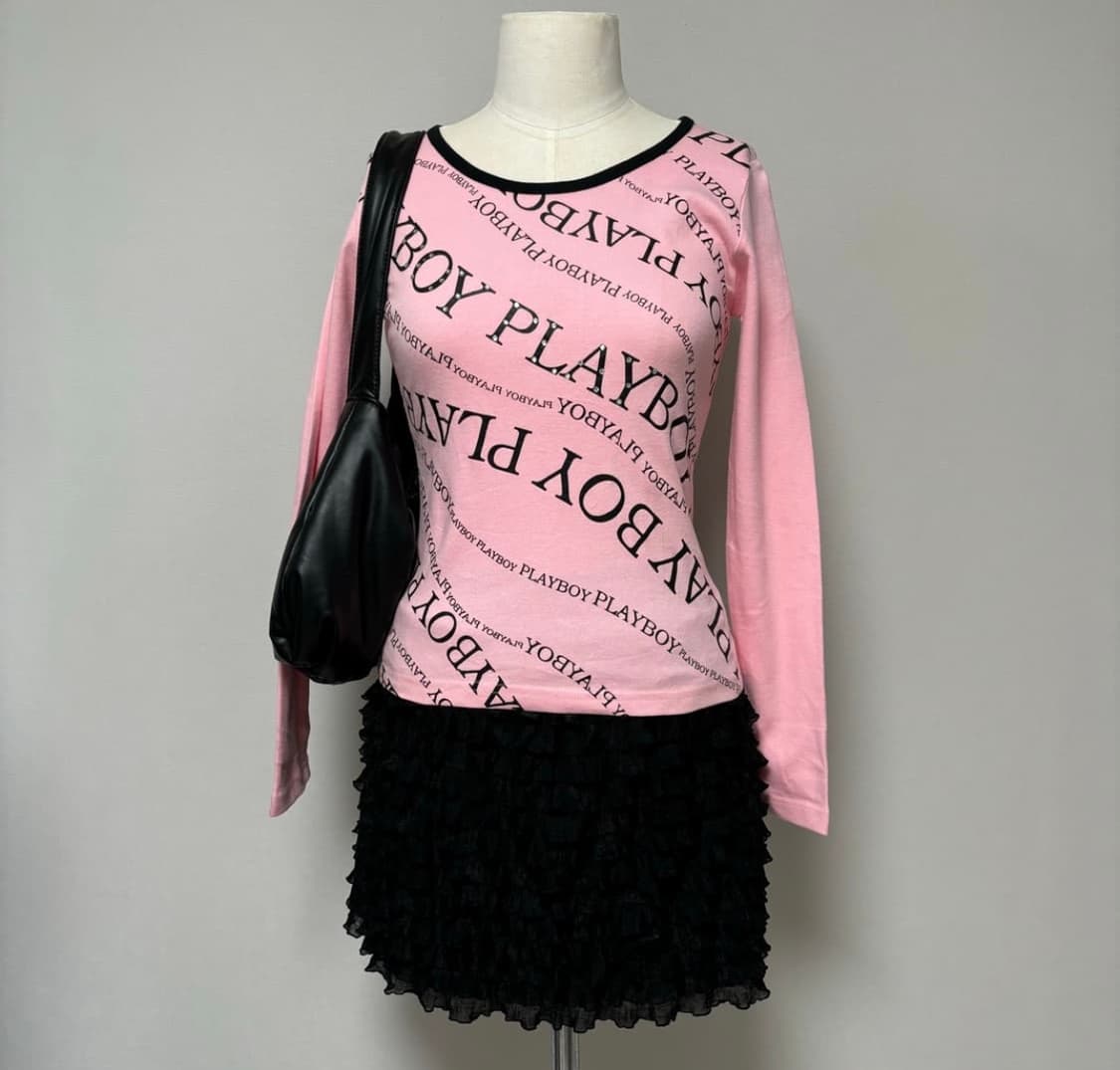 플레이보이 Playboy 사선레터링 슬림핏 티셔츠 상품이미지4