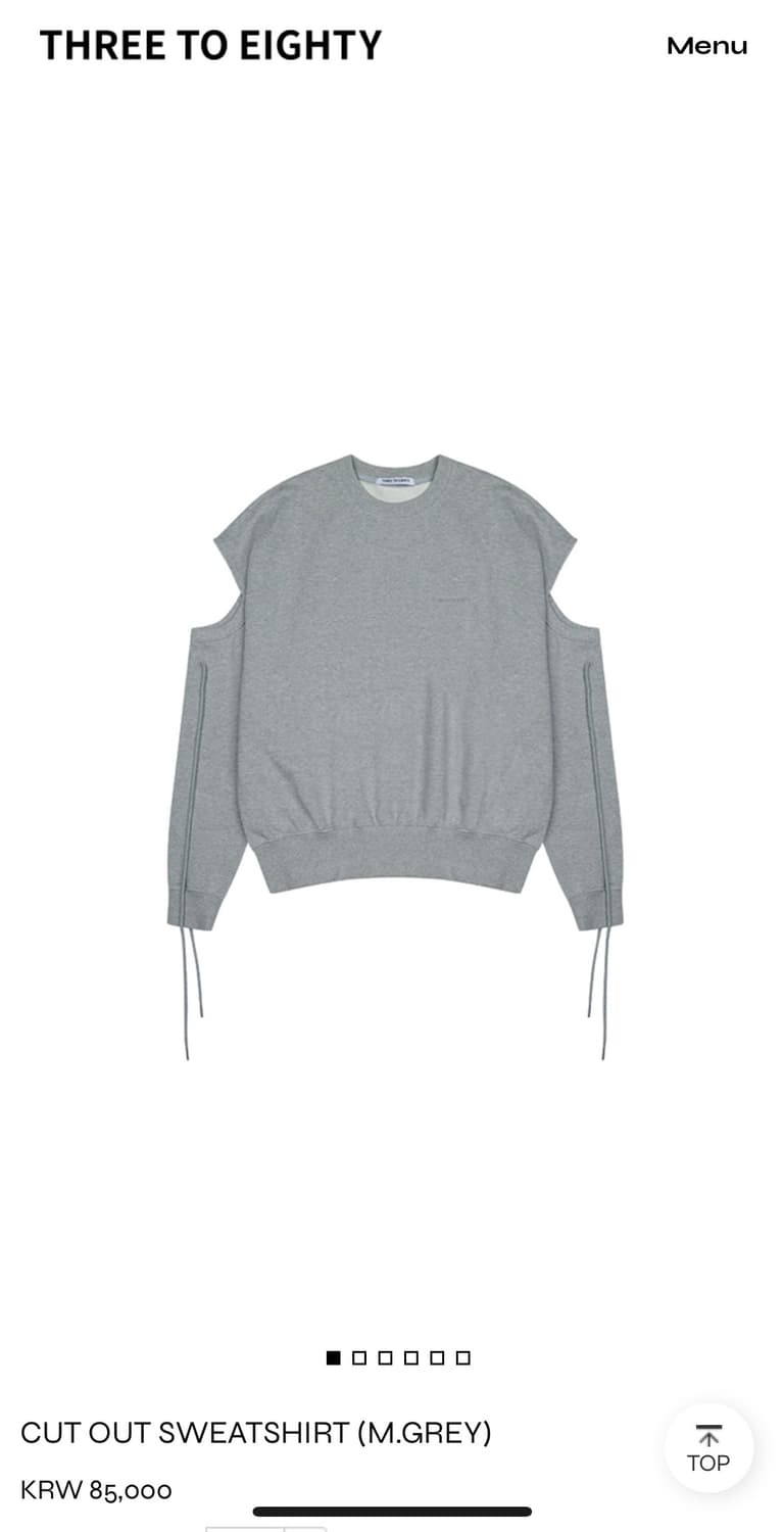 쓰리투에이티 CUT OUT SWEATSHIRT (M.GREY)  상품이미지1