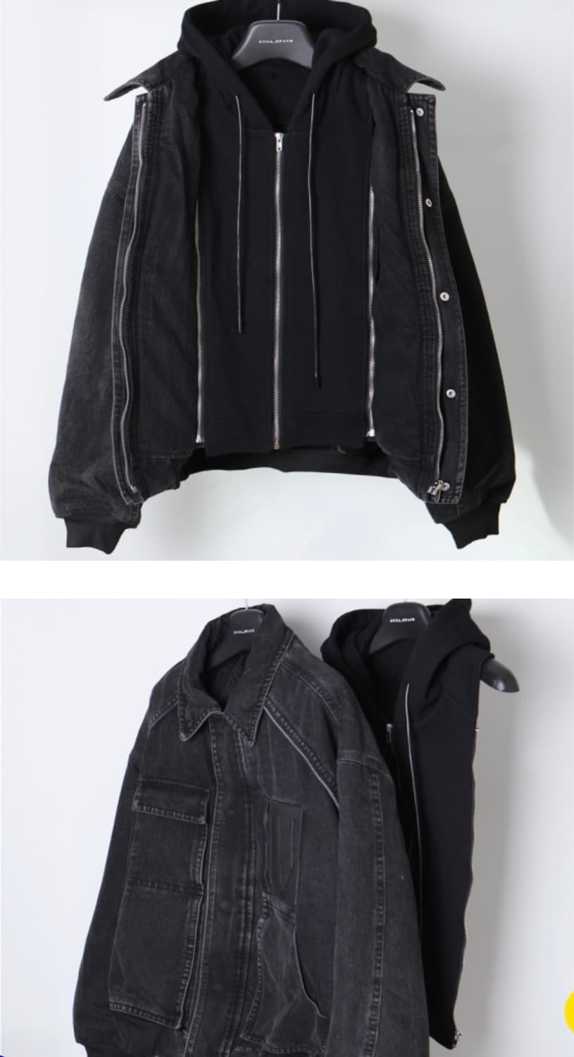 주카스페이스 준지맛 가죽포켓 데님 자켓 점퍼 상품이미지2