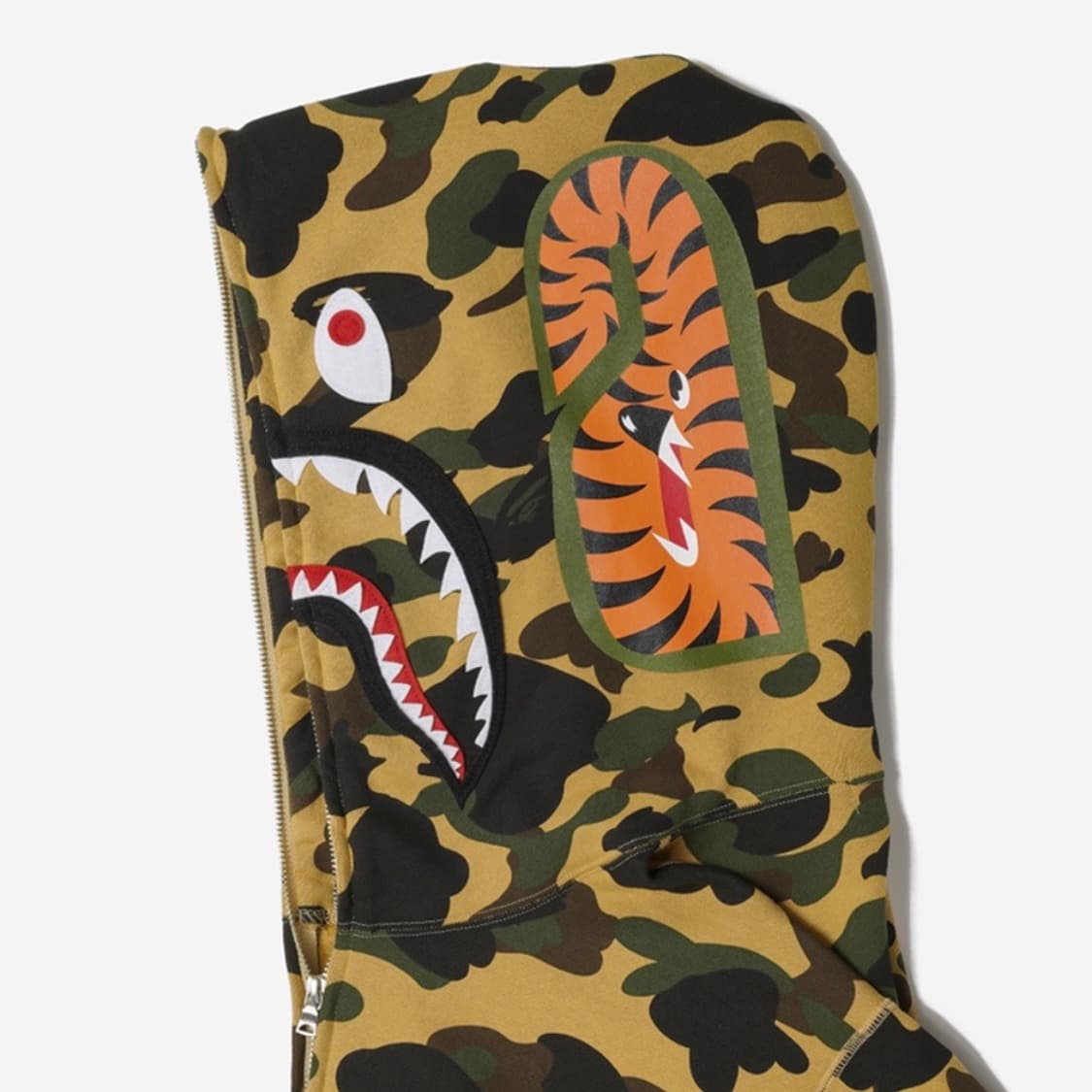 💛꿀매💛베이프 퍼스트 카모 샤크 풀 집 후드 옐로우🧡 상품이미지3