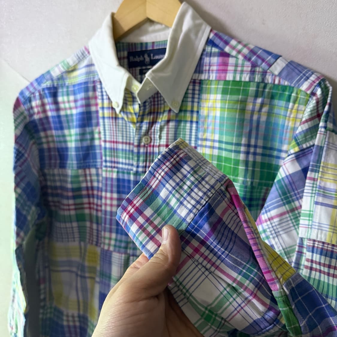 폴로 랄프로렌 패치워크 캐주얼 셔츠 커스텀 S (90-95) 상품이미지5