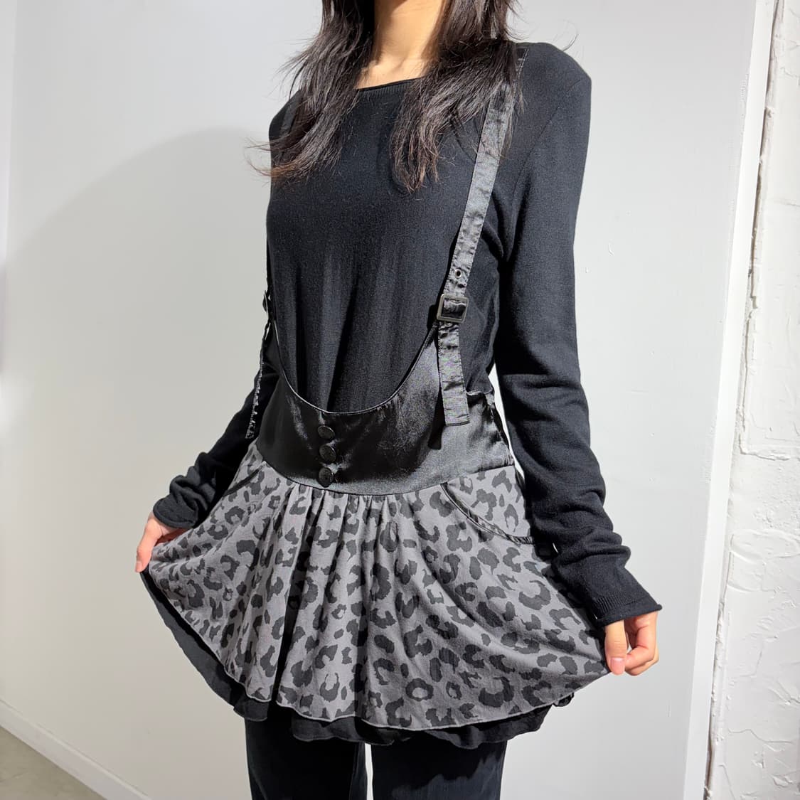 Dress Upin Honey Closet레오파드 펑크 갸루 치마 스커트 상품이미지1