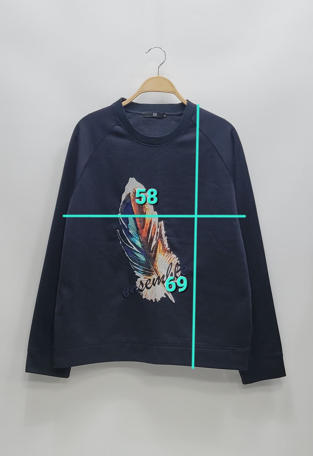 지오송지오 오버핏 프린팅 스웨셔츠 맨투맨 / 남 100 네이비
 상품이미지9