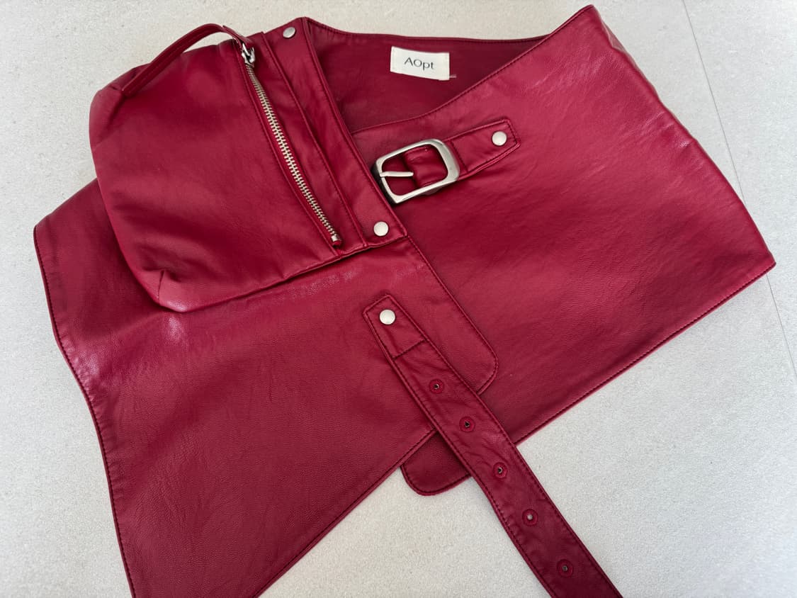 아옵트 벨트 스커트 (제니레드) 상품이미지3