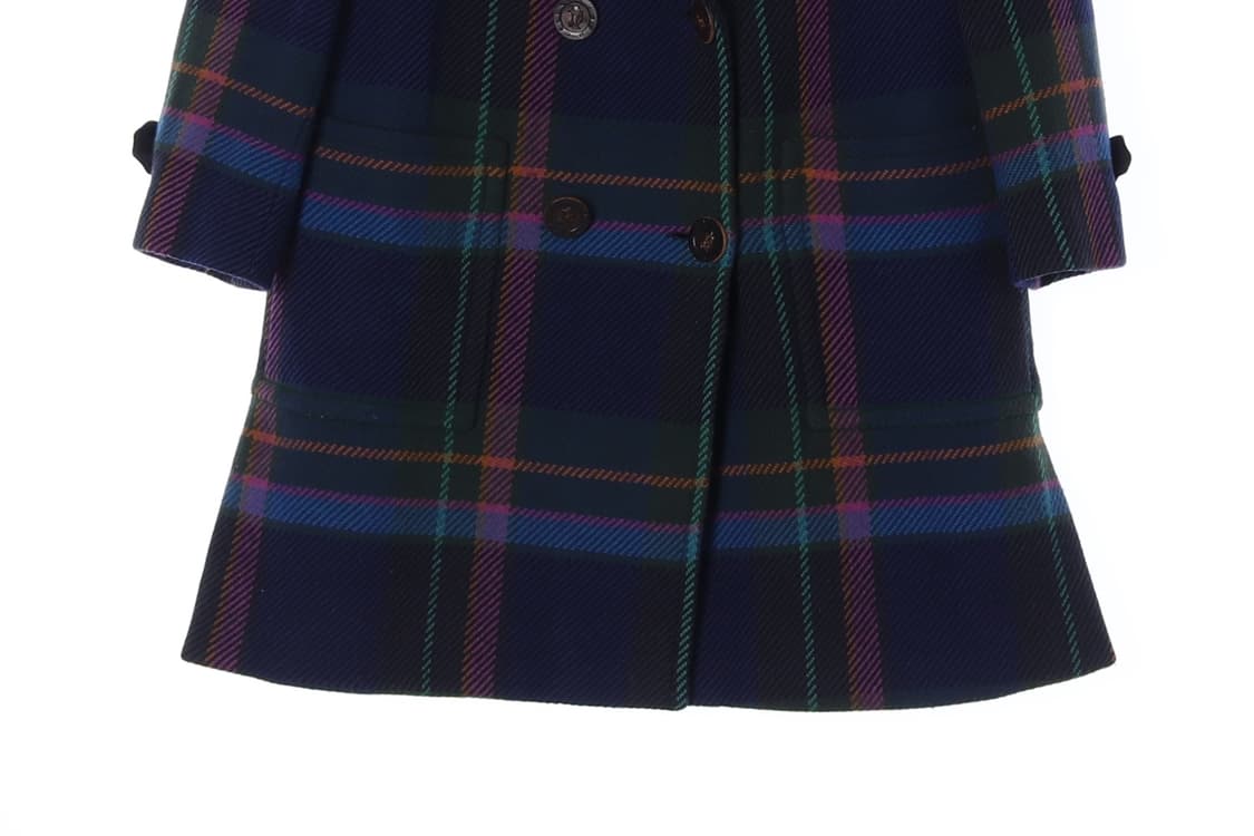 (새상품)[L]셀린느 네이비 체크 A라인 더블브레스티드코트
 상품이미지3