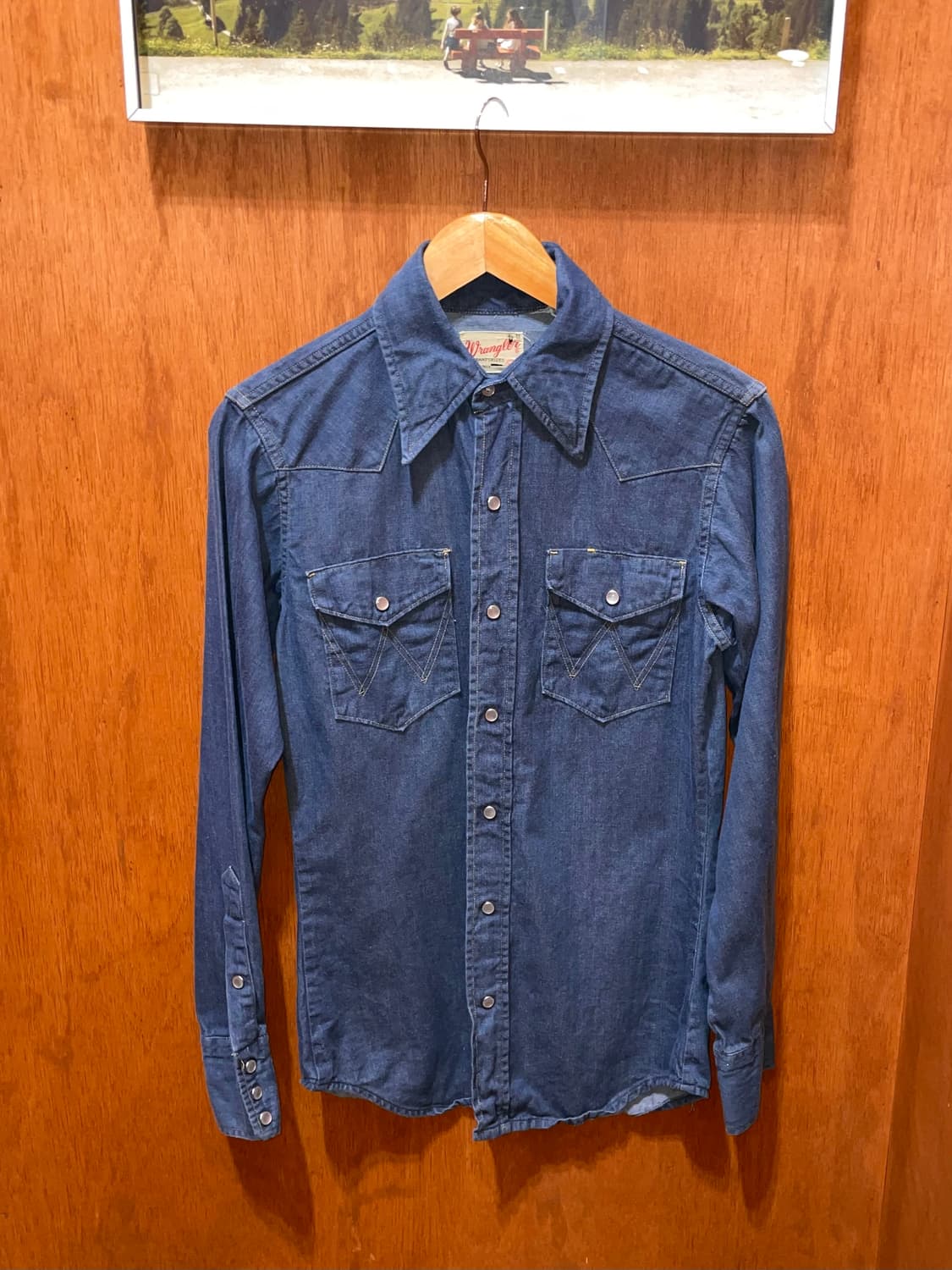 60~70s Wrangler 랭글러 웨스턴 데님 셔츠 슬림핏 상품이미지2