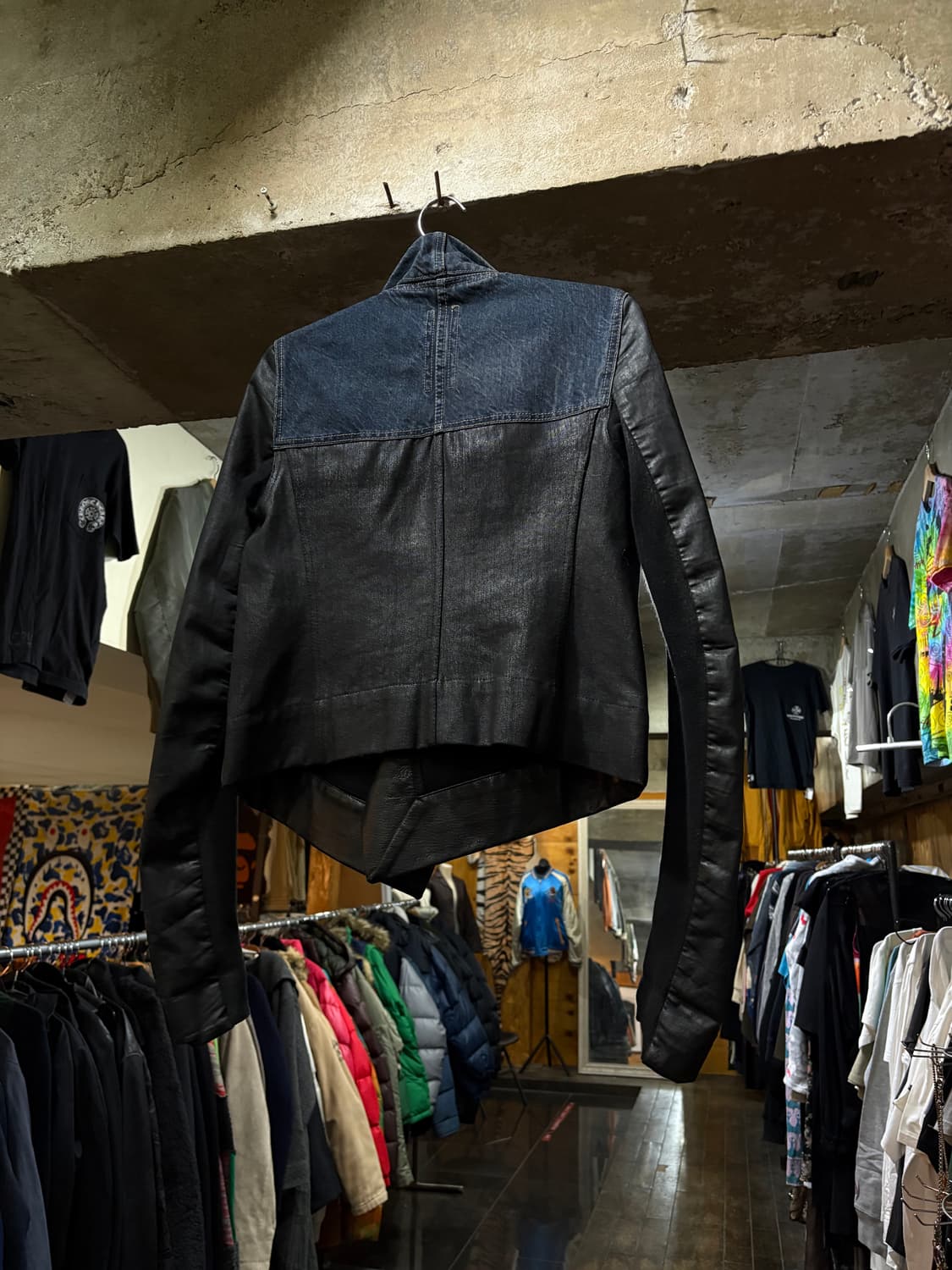 Rick Owens 릭오웬스 아카이브 레더 & 데님 사선 자켓 상품이미지4