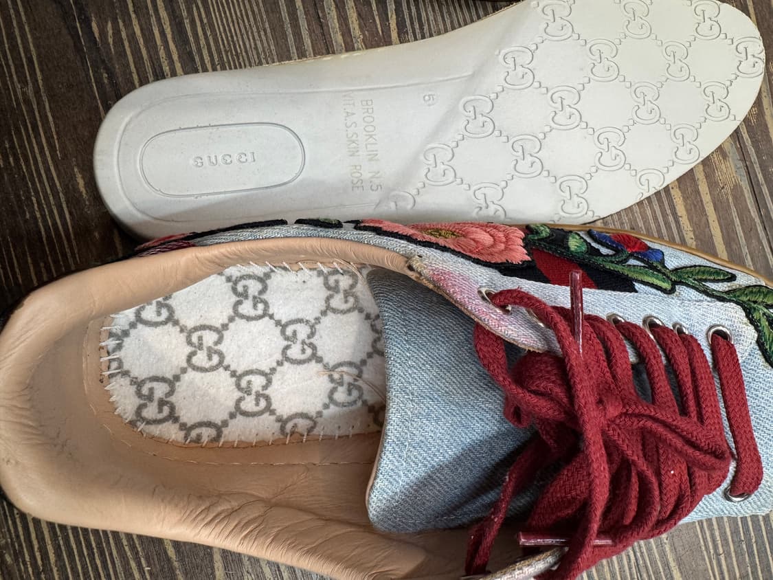 구찌 플로럴 자수 데님 에이스 빈티지 스니커즈 245~250 상품이미지6