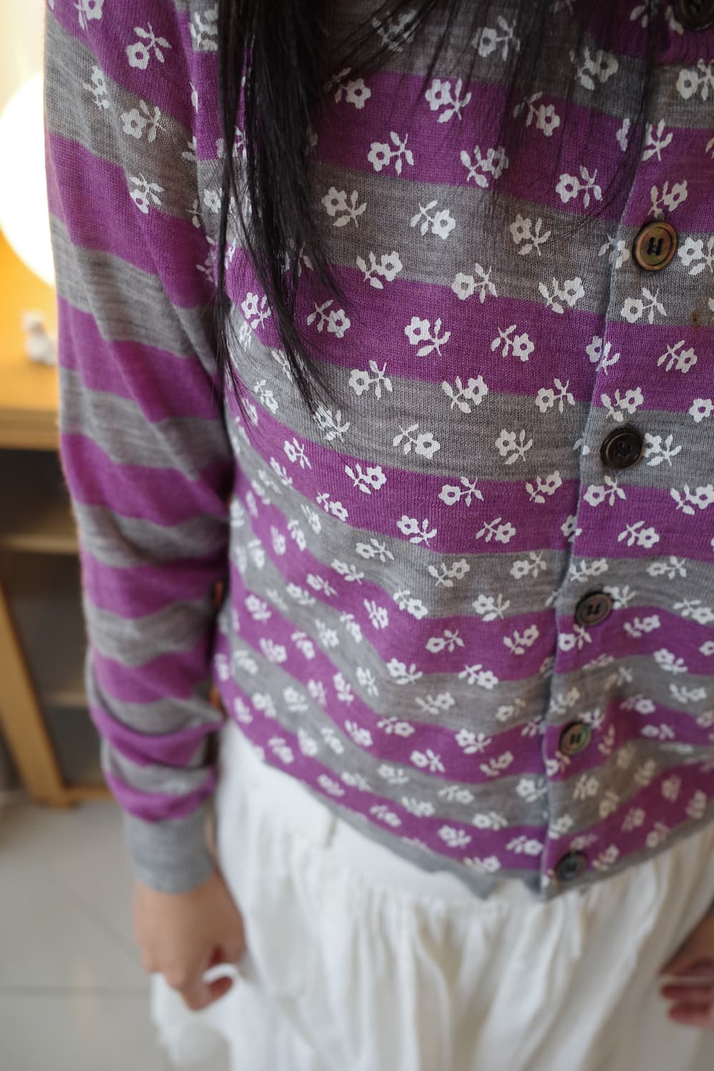 Flower silk printed flower cardigan 상품이미지4