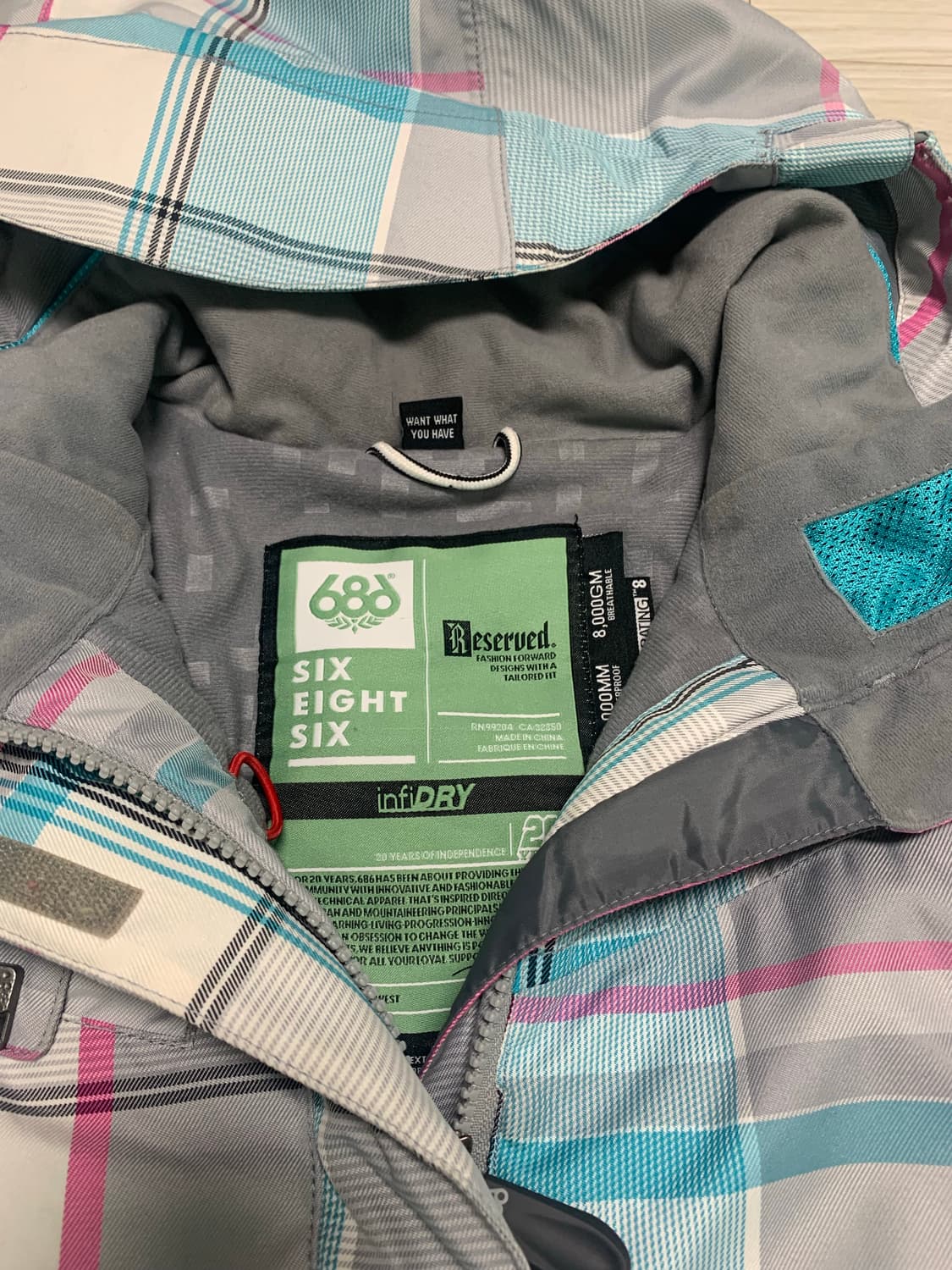 686 체크 여성 스노우보드 자켓 상품이미지2