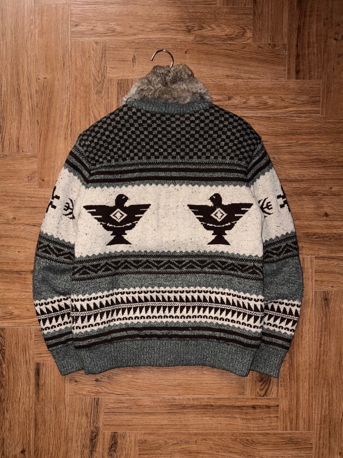 퍼 카라 노르딕 니트 집업 상품이미지6