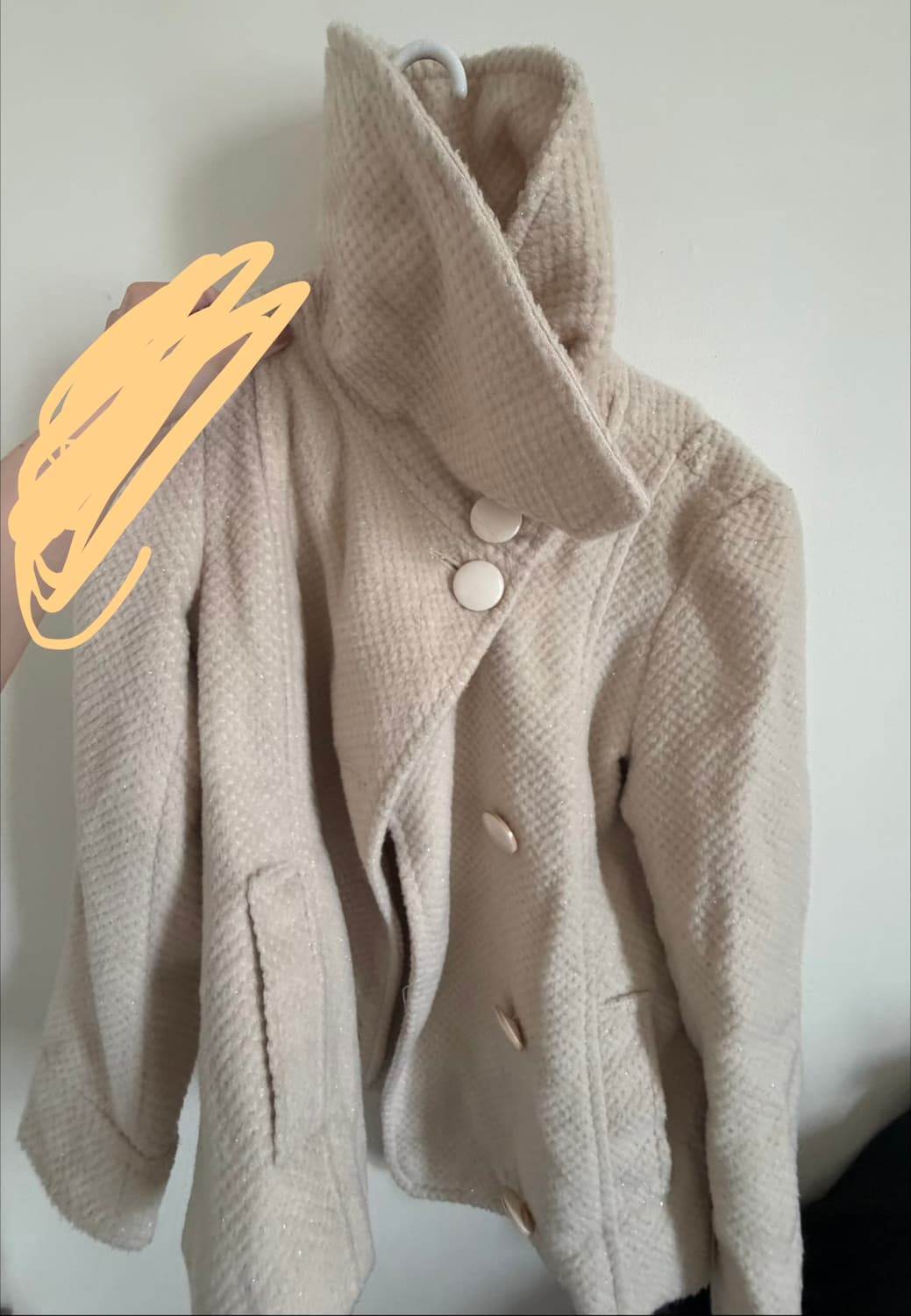 하이넥 러블리 히메갸루 갸루 언발란스 자켓 재킷 아이보리 상품이미지1