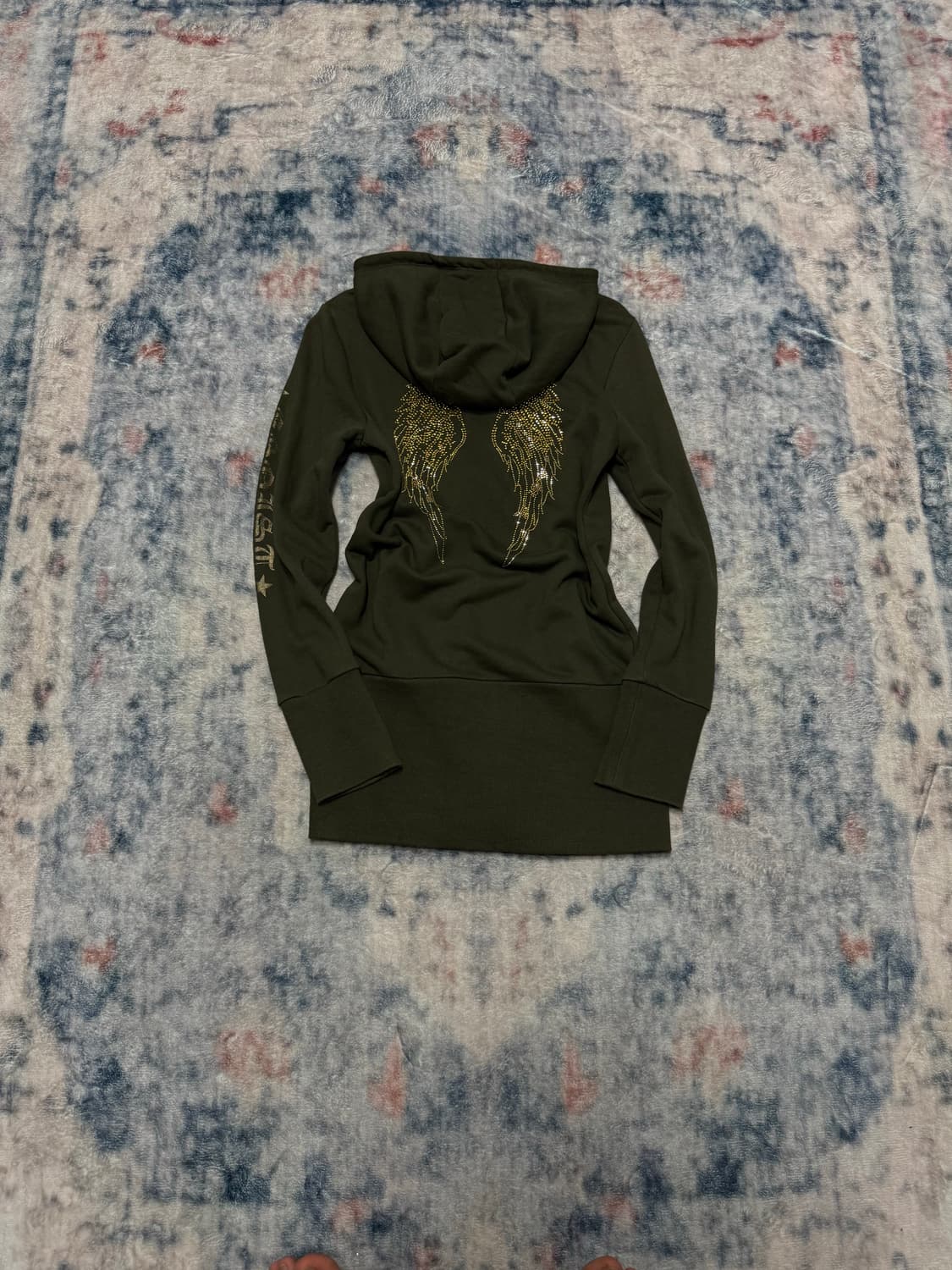 Egoist y2k khaki bizz wings hoodie 상품이미지2