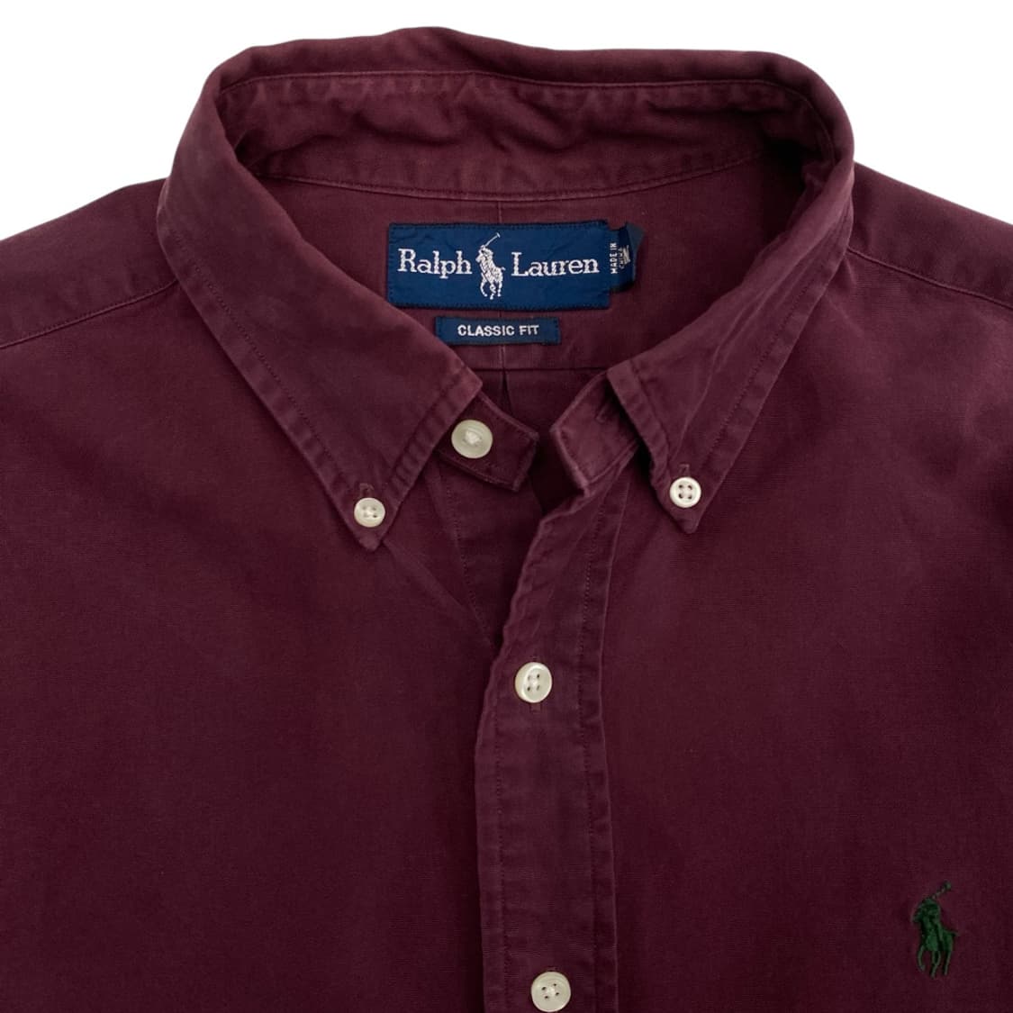 폴로 랄프로렌 그린포니 버건디 코튼셔츠 M 상품이미지4