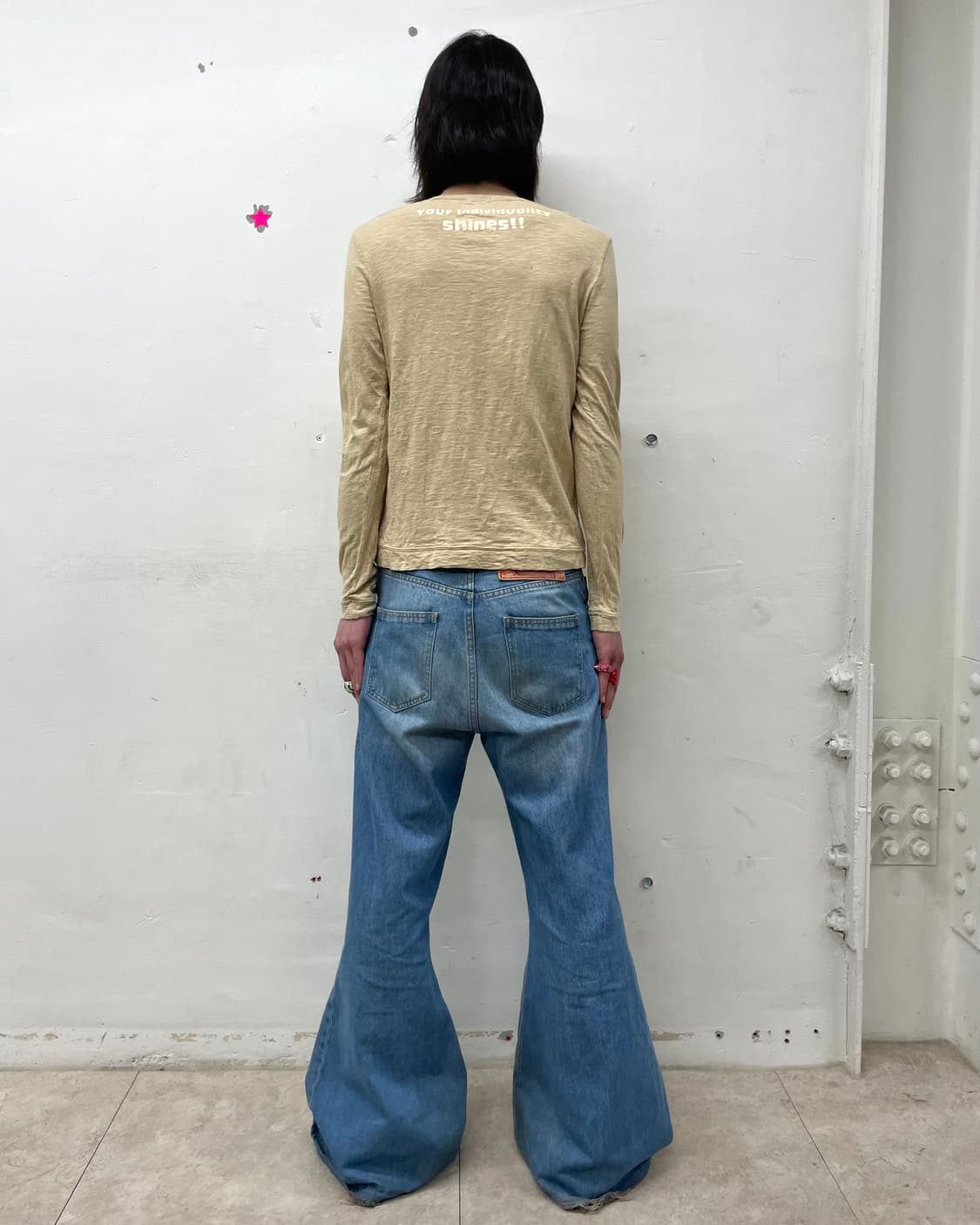 Jeans Embroidery Brown Long-Sleeved  상품이미지5