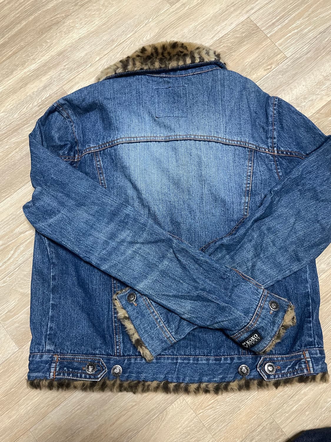 Xoxo jeans 데님 청자켓 갸루 호피 아우터 상품이미지2