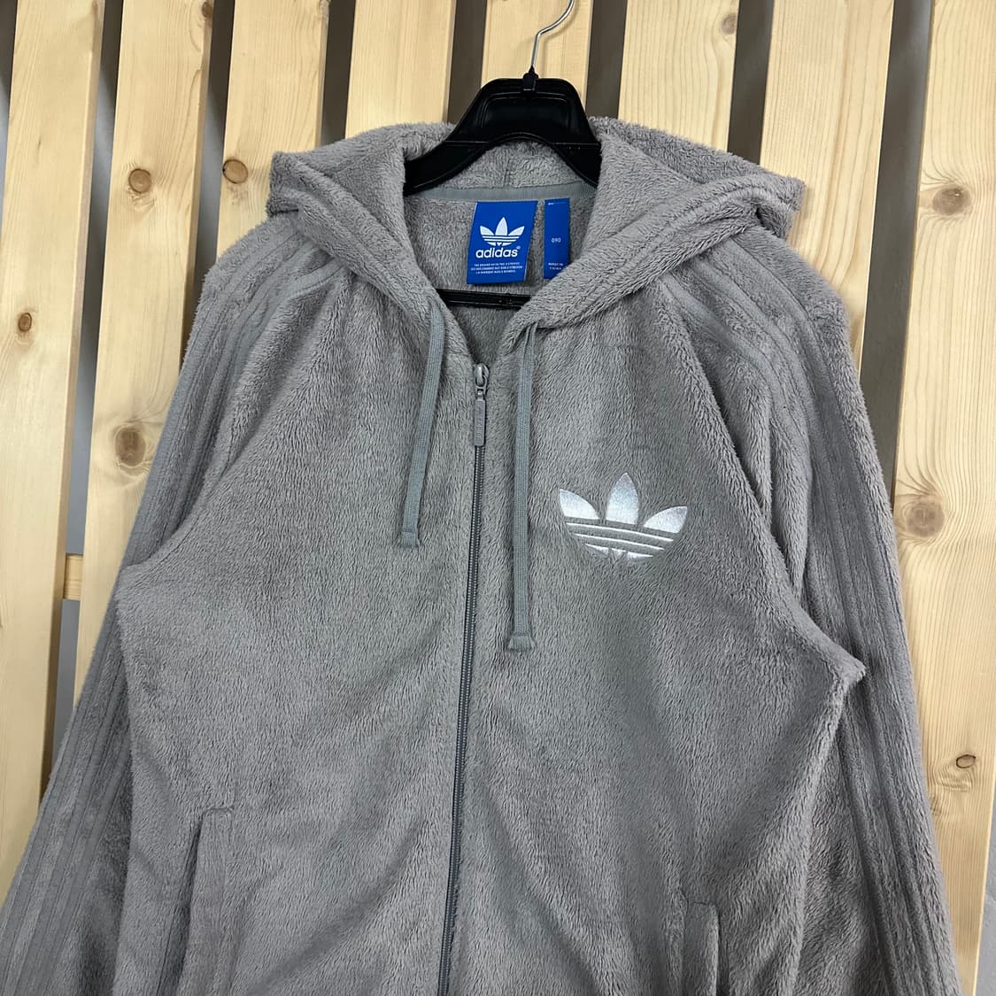 (S) 아디다스 파이어버드 그레이 쉐르파 양털 플리스 자켓 후리스 상품이미지6
