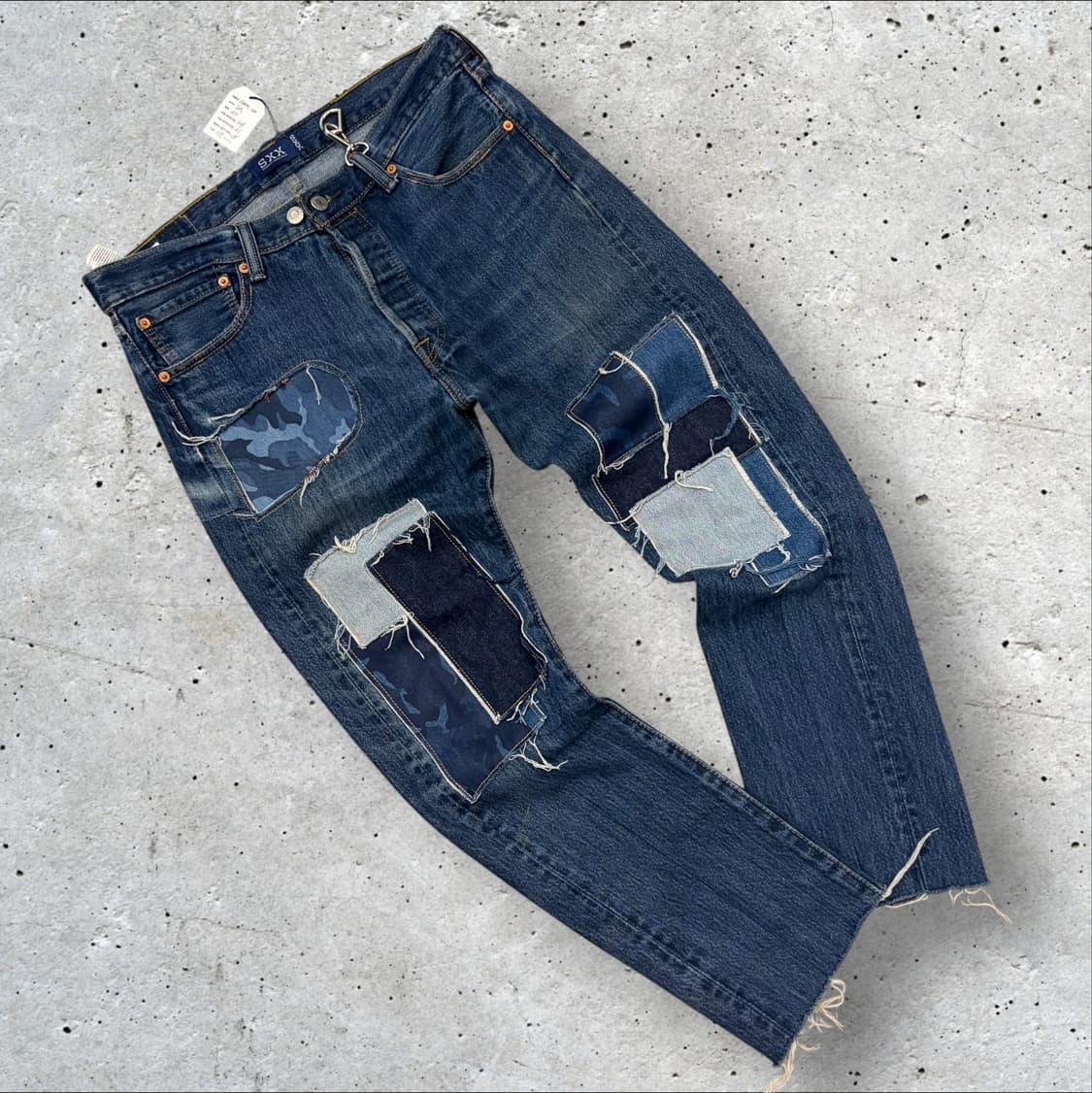 [33x30] 리바이스 501 x SXX 패치워크 데님 팬츠 D185 상품이미지1