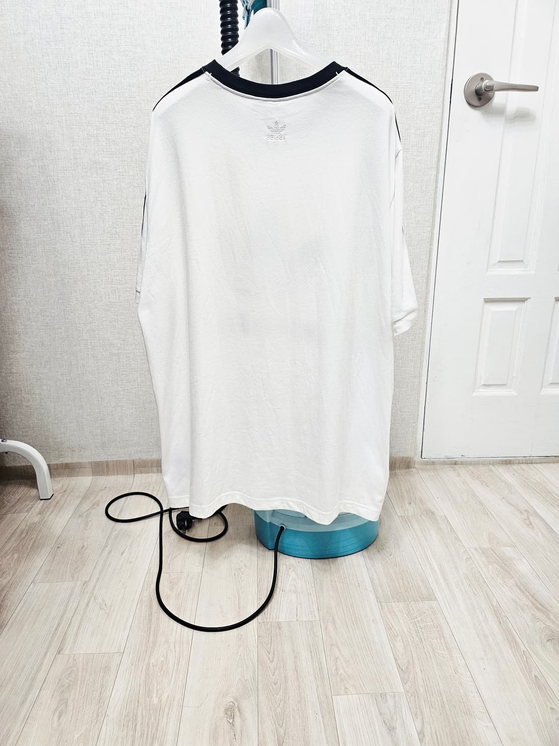 (110~115)2XL☆초대장급☆아디다스 파이어버드빅로고[흰검]링거반팔티 상품이미지7